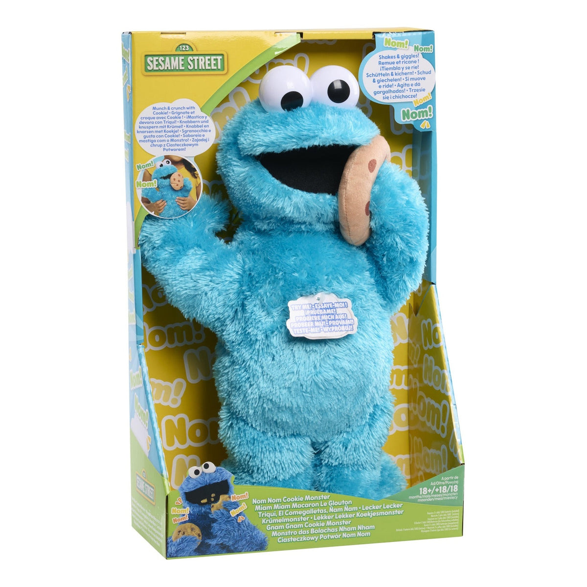 Just Play Sesame Street Nom Nom Cookie Monster Interactive Plush with Sounds and Motion