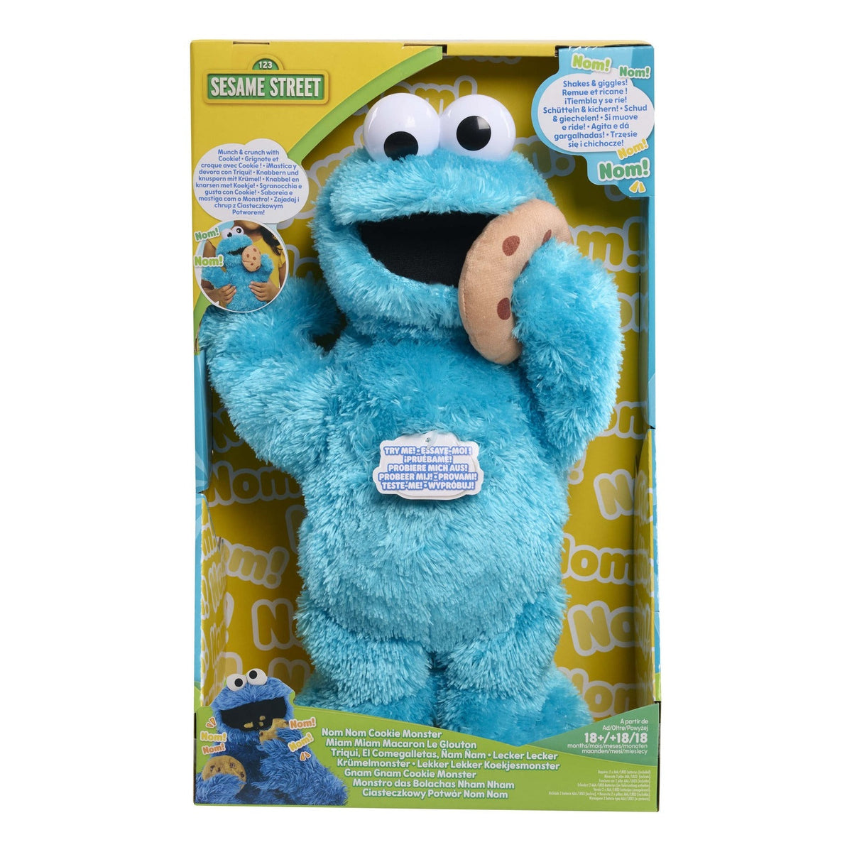 Just Play Sesame Street Nom Nom Cookie Monster Interactive Plush with Sounds and Motion