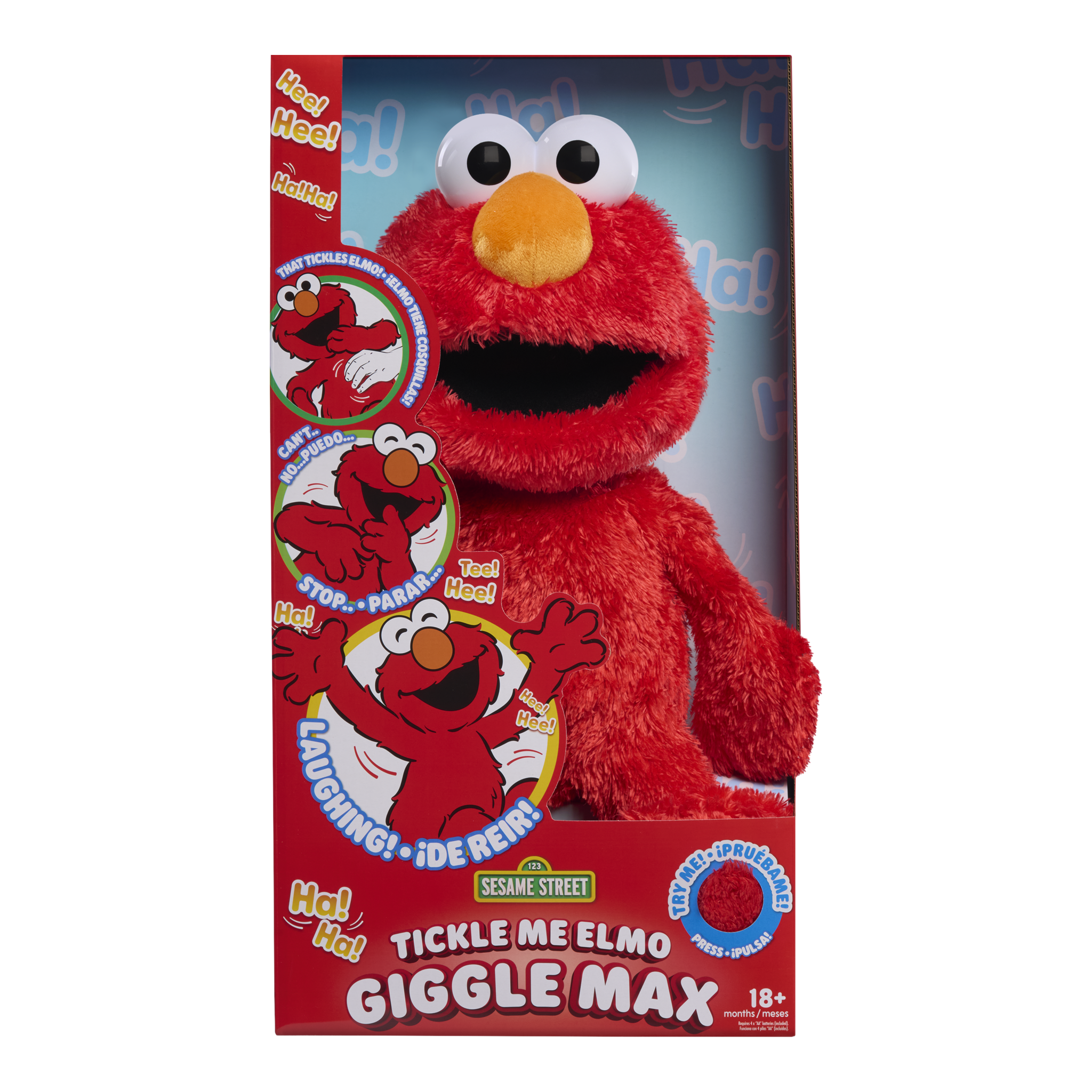 Sesame Street Tickle Me Elmo Giggle Max Interactive Plush Toy