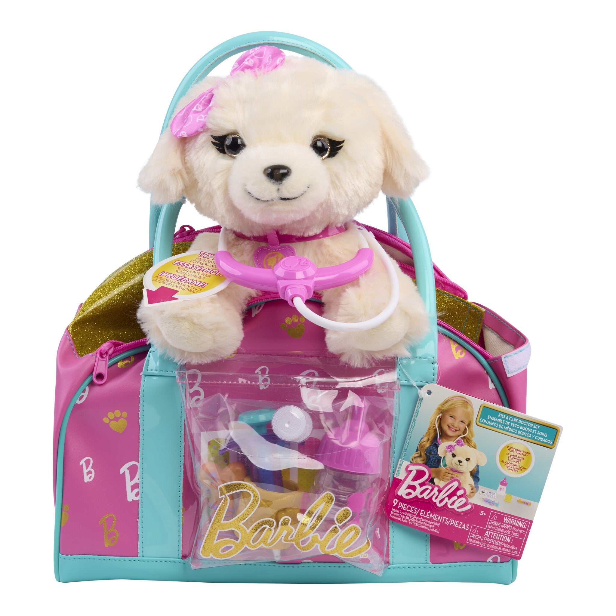 Barbie Puppy Pet Doctor Set with Interactive Plush Puppy