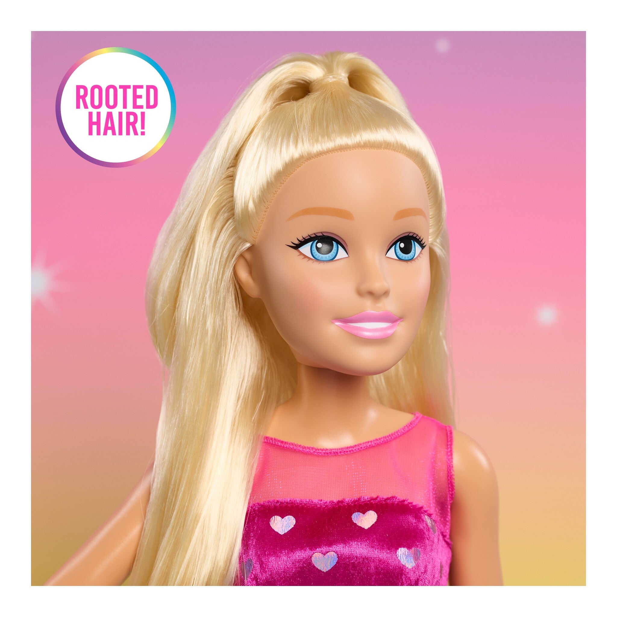 Barbie Large 28-Inch Blonde Doll with Shimmery Pink Dress