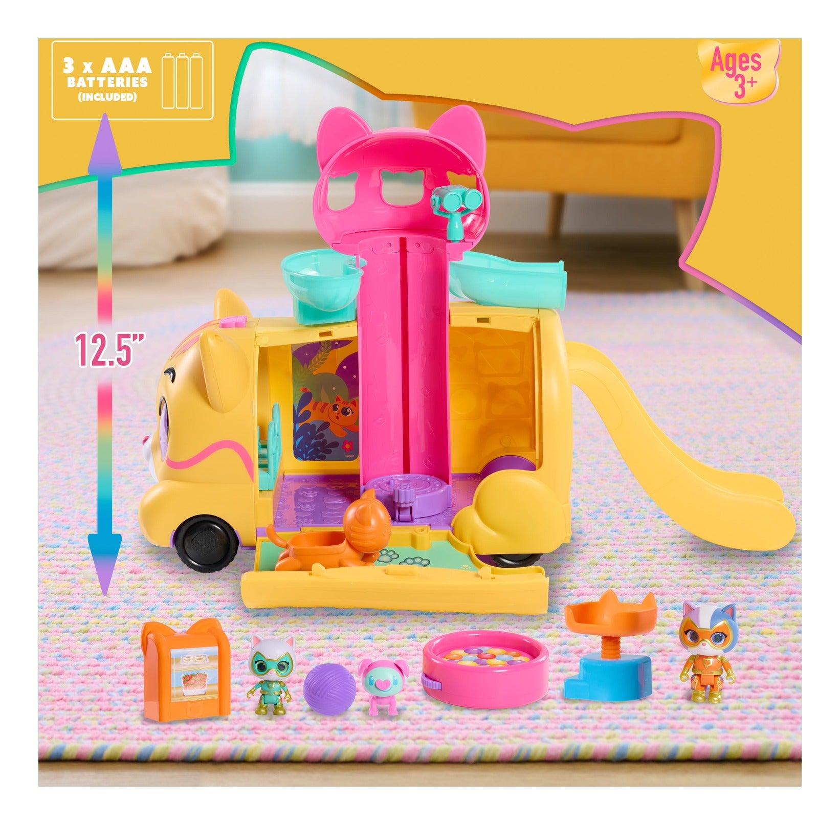 Disney Junior SuperKitties Purr 'N' Go Lights & Sounds Playset