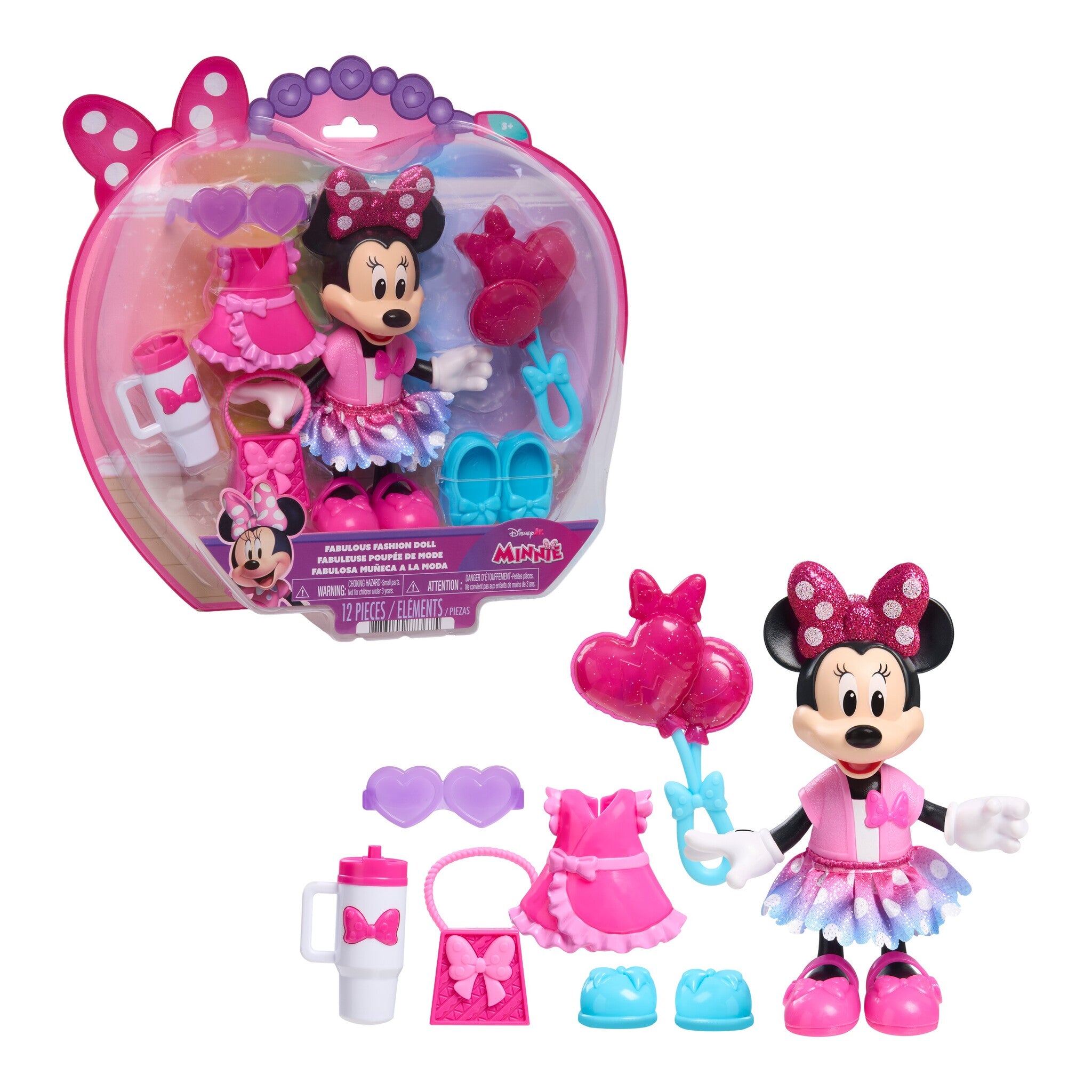 Disney Junior Minnie Mouse Fabulous Fashion Doll with 2 Outfits