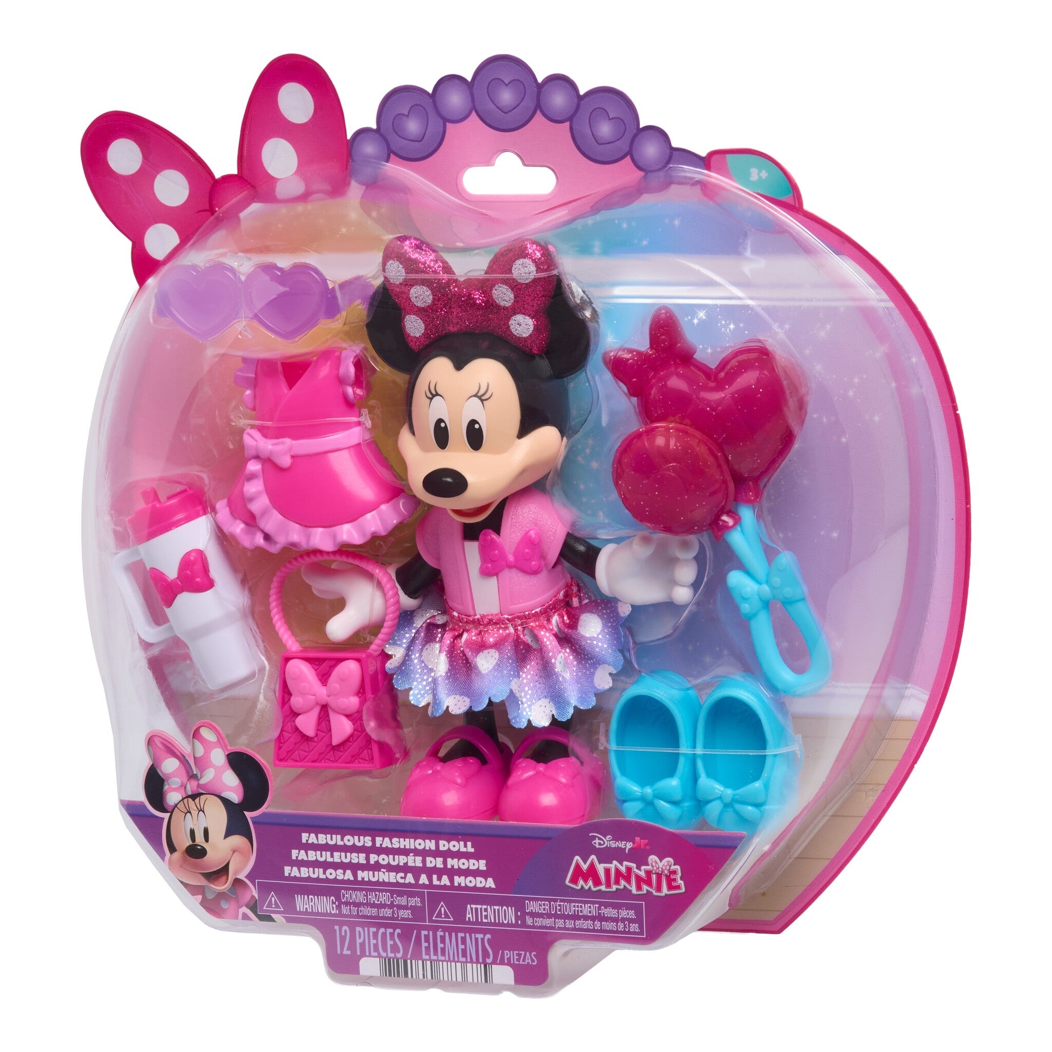 Disney Junior Minnie Mouse Fabulous Fashion Doll with 2 Outfits