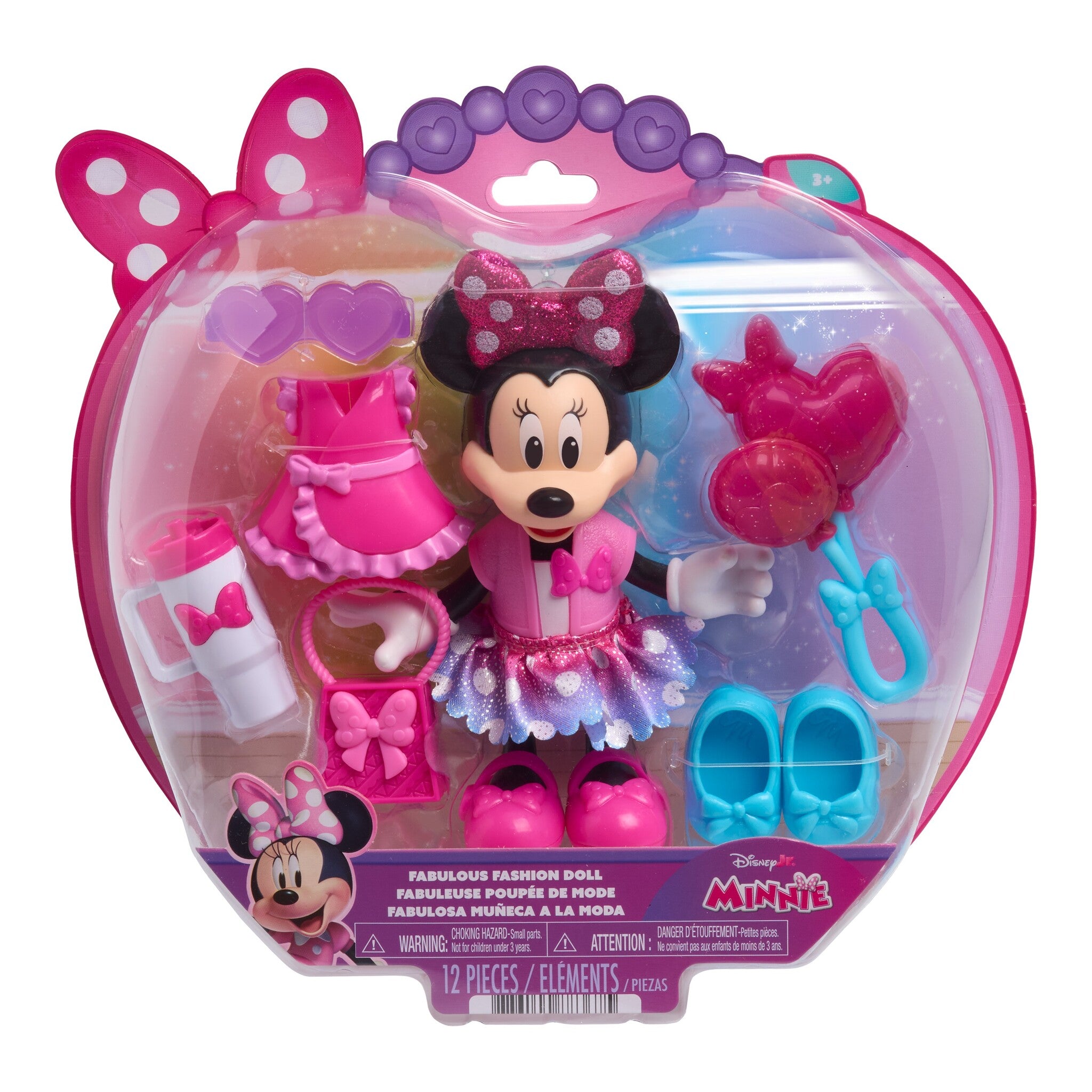 Disney Junior Minnie Mouse Fabulous Fashion Doll with 2 Outfits