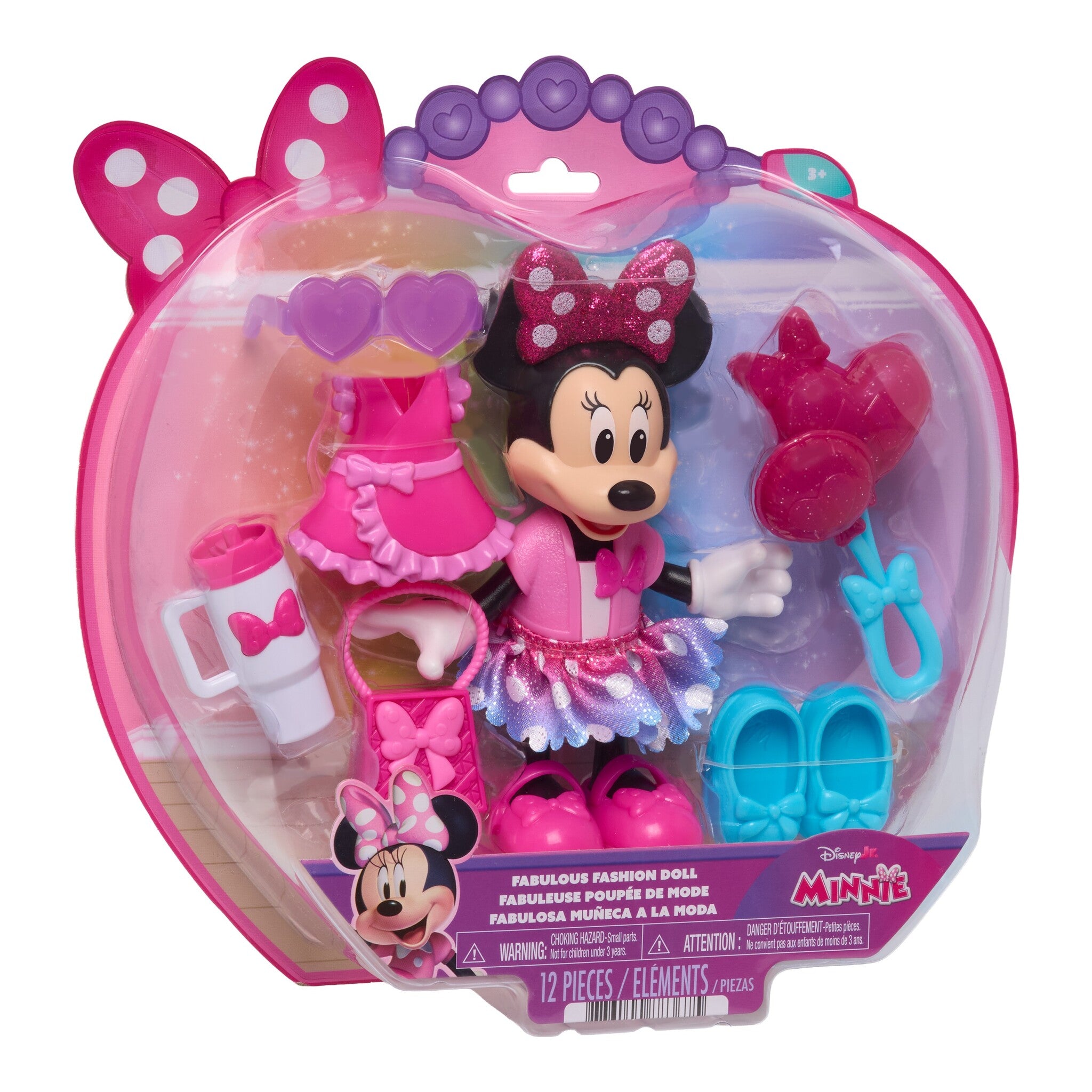 Disney Junior Minnie Mouse Fabulous Fashion Doll with 2 Outfits