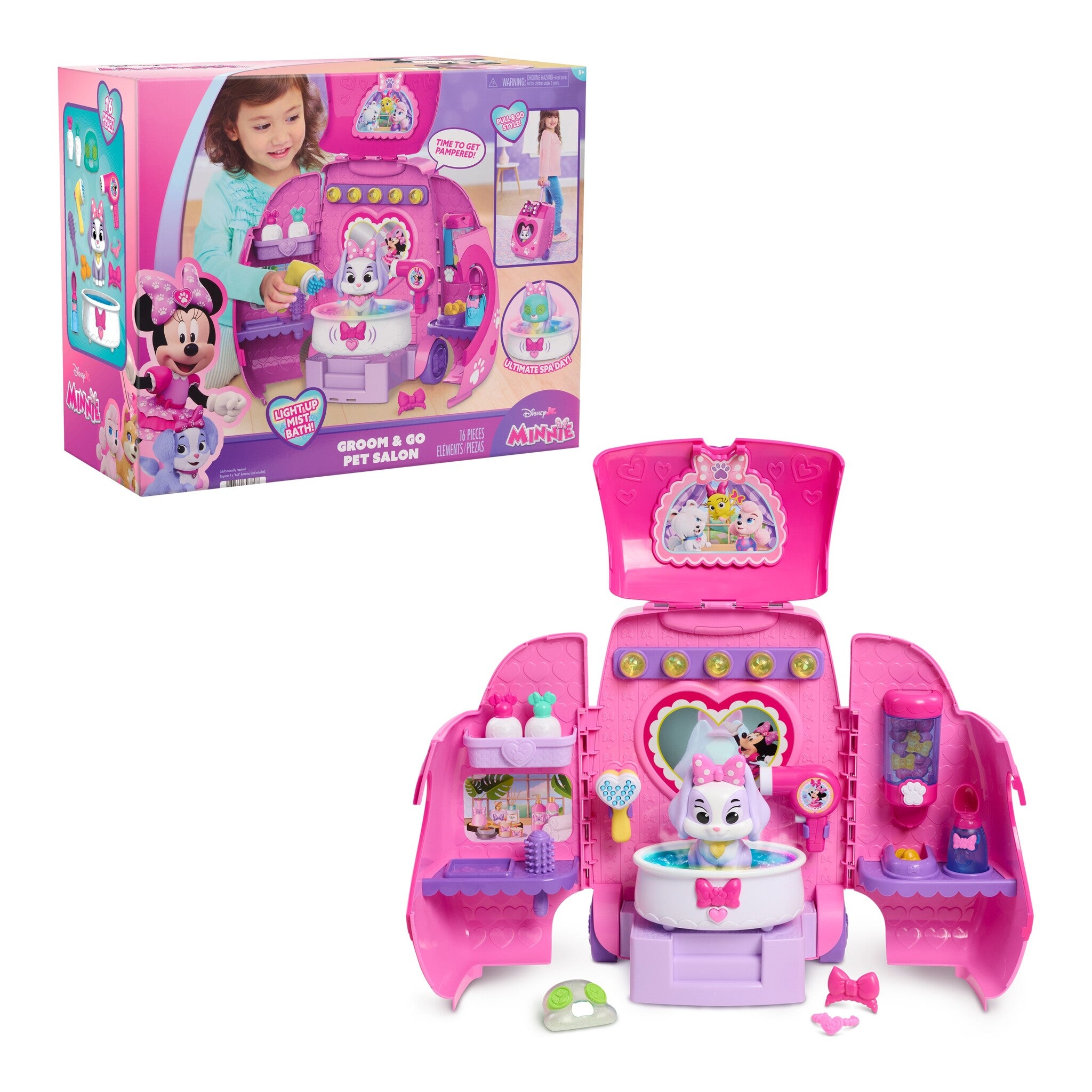 Disney Junior Minnie Mouse Groom & Go Pet Salon Playset