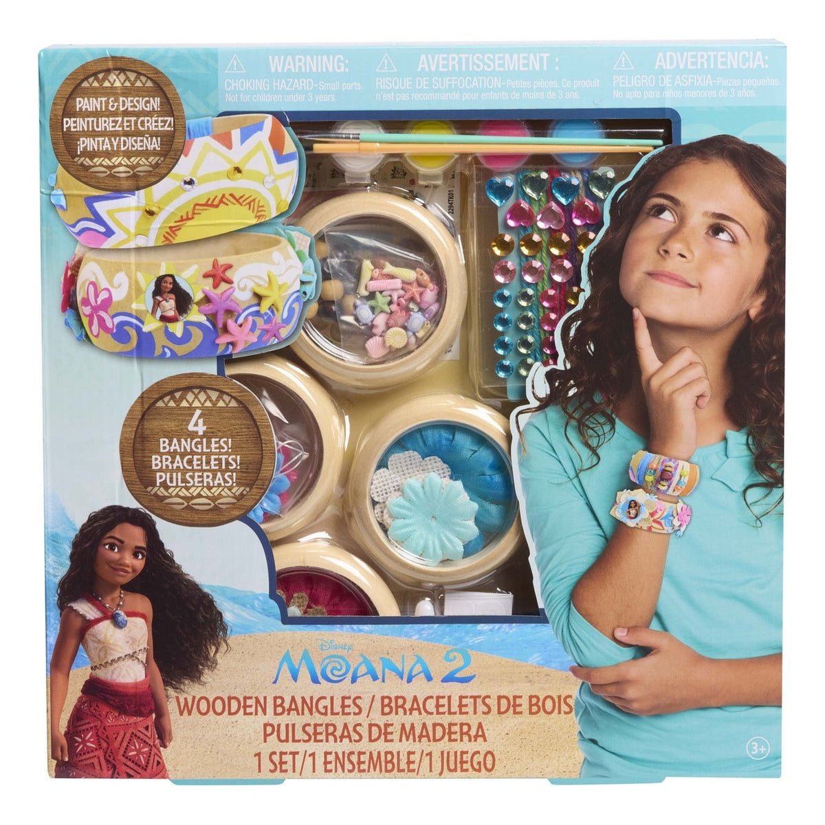 Disney Moana 2 Wooden Bangles Bracelet Activity Set