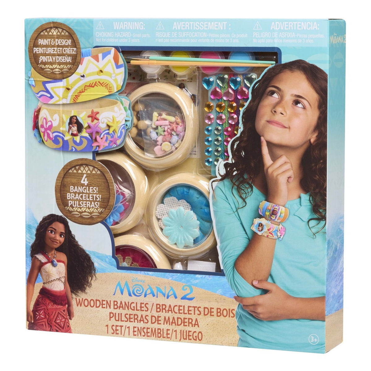 Disney Moana 2 Wooden Bangles Bracelet Activity Set