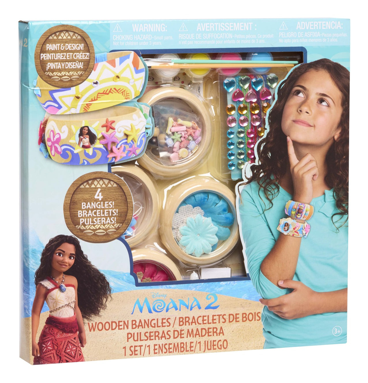 Disney Moana 2 Wooden Bangles Bracelet Activity Set