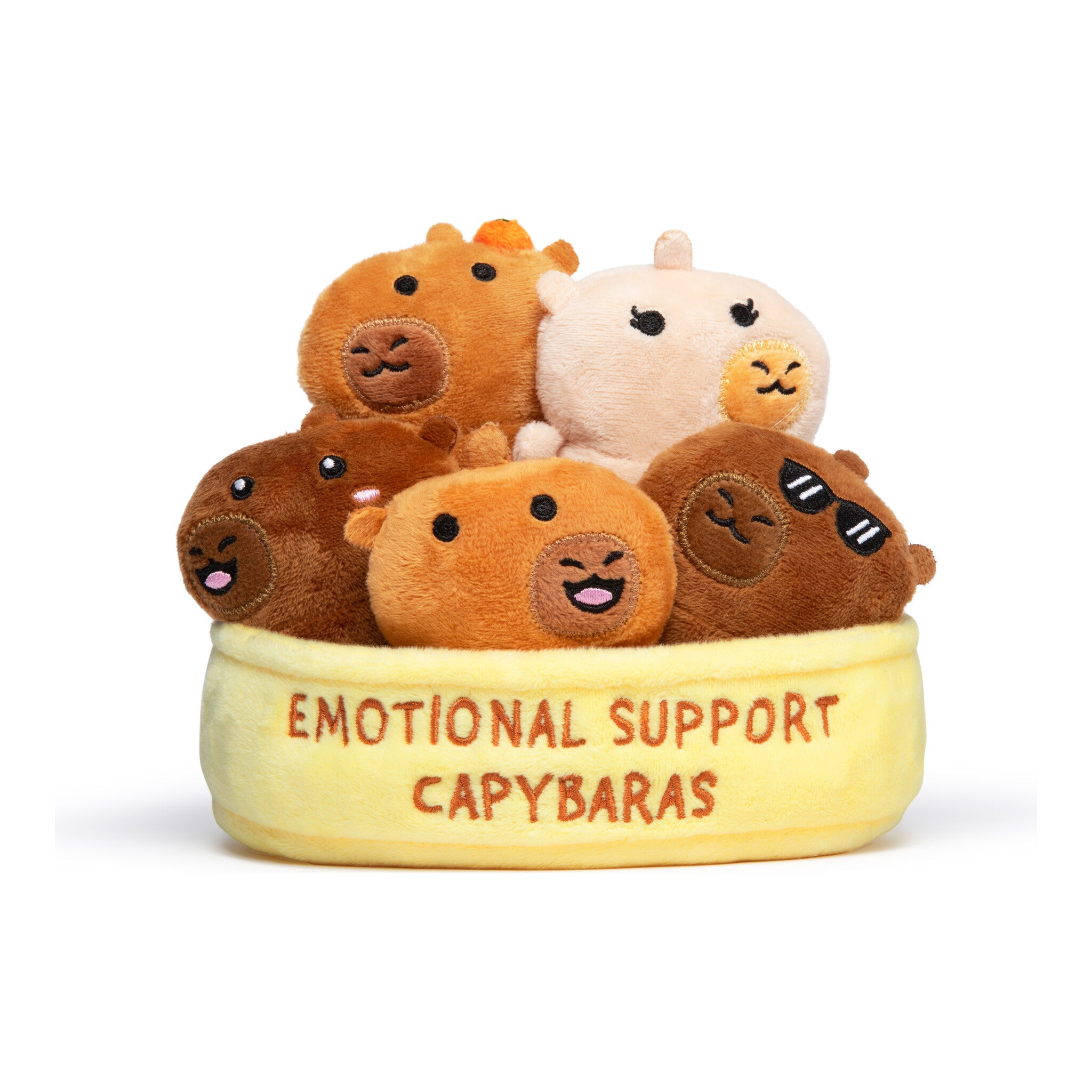 Relatable Emotional Support Capybaras Plush Set with Basket