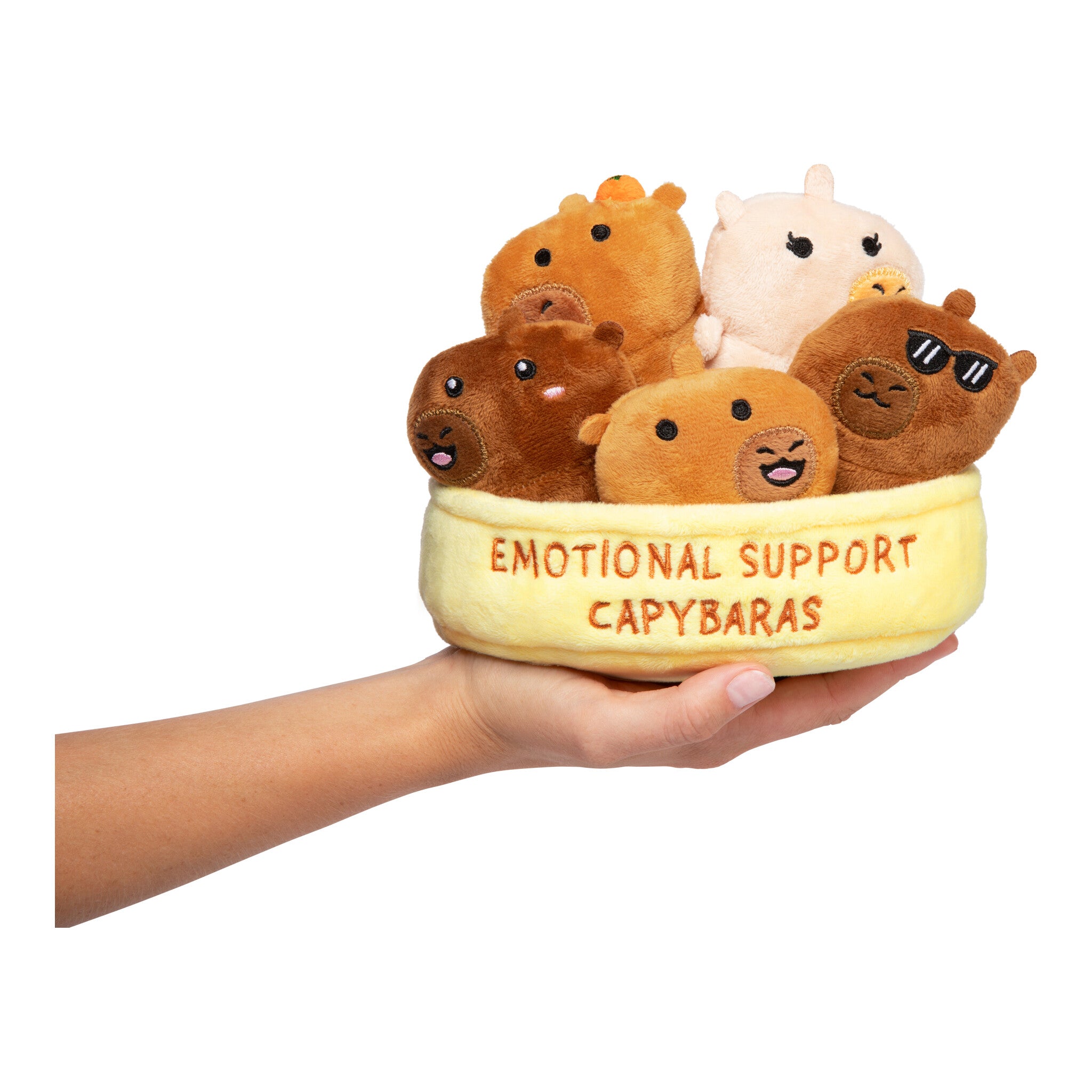 Relatable Emotional Support Capybaras Plush Set with Basket