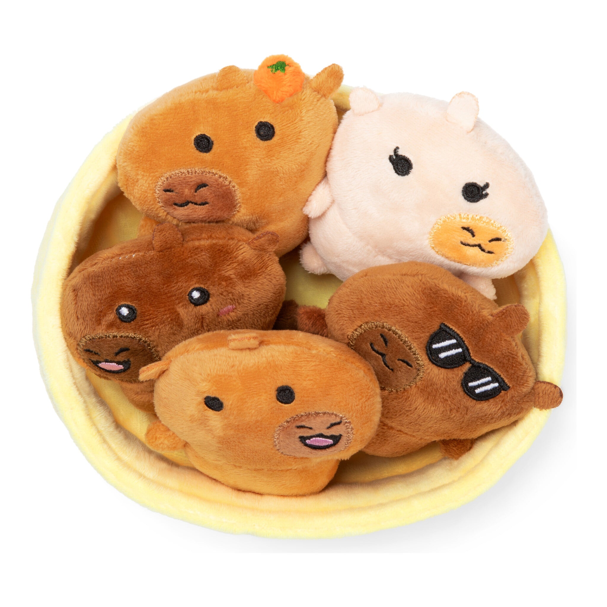 Relatable Emotional Support Capybaras Plush Set with Basket