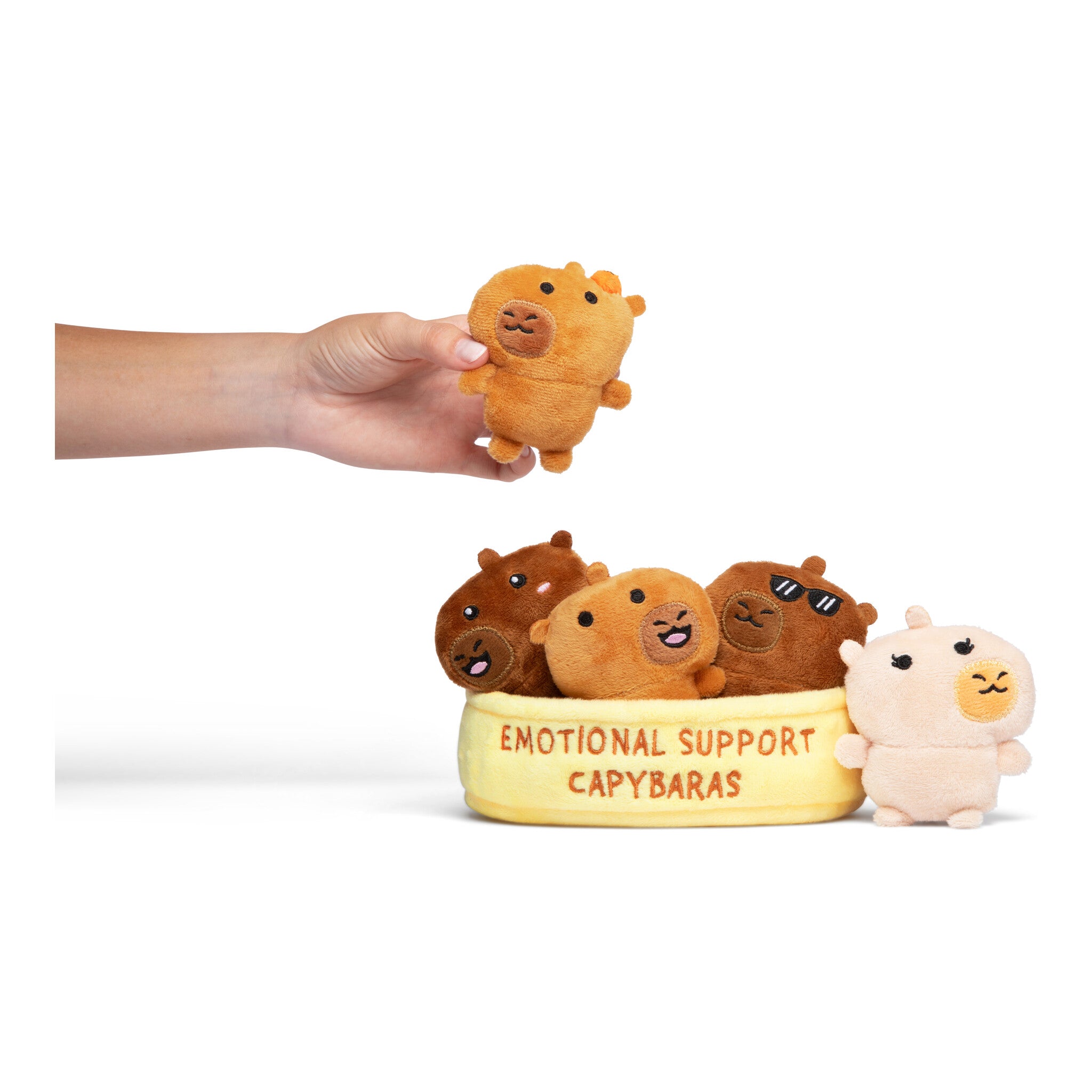 Relatable Emotional Support Capybaras Plush Set with Basket