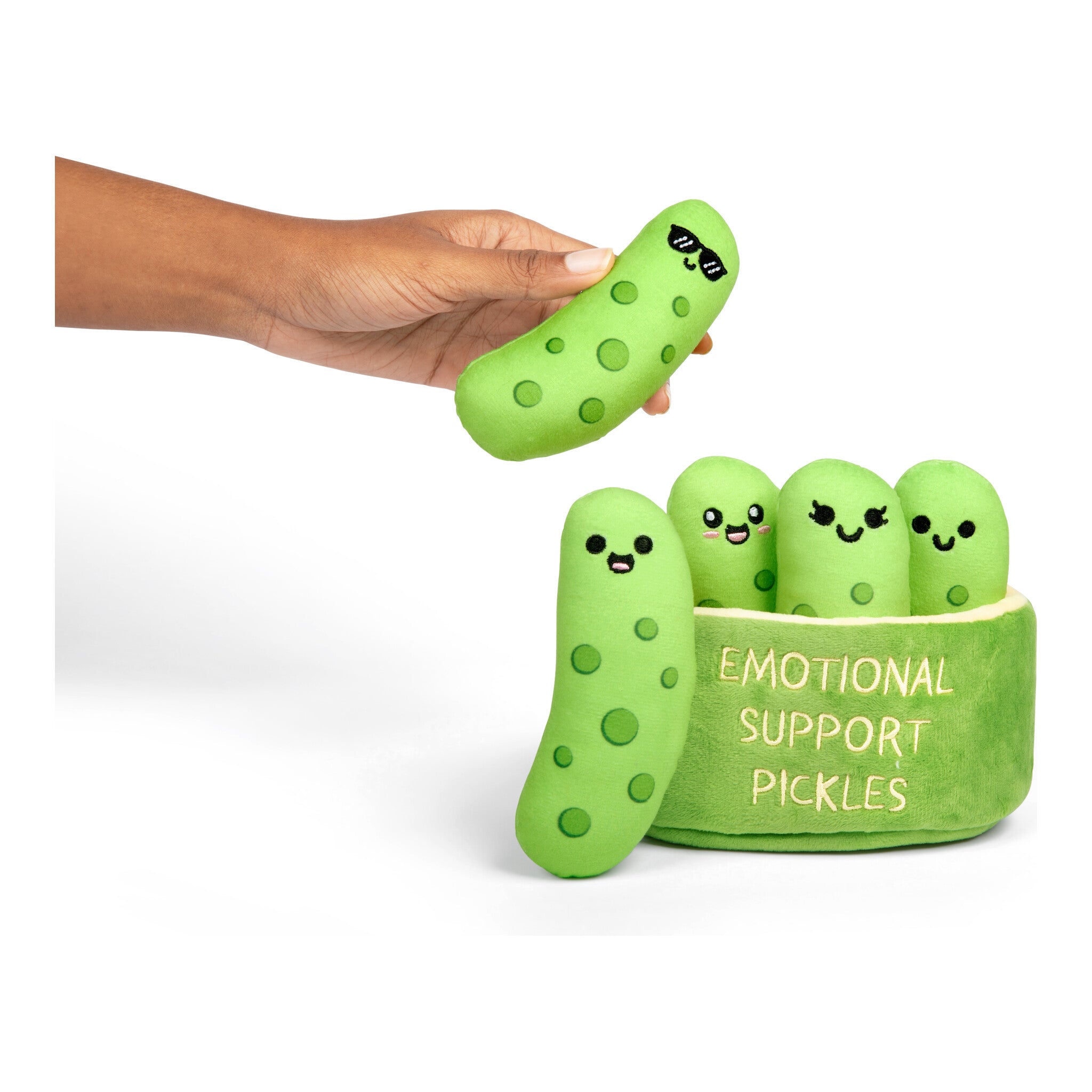 Relatable Emotional Support Pickles Plush Set – 5 Cuddly Snack Buddies