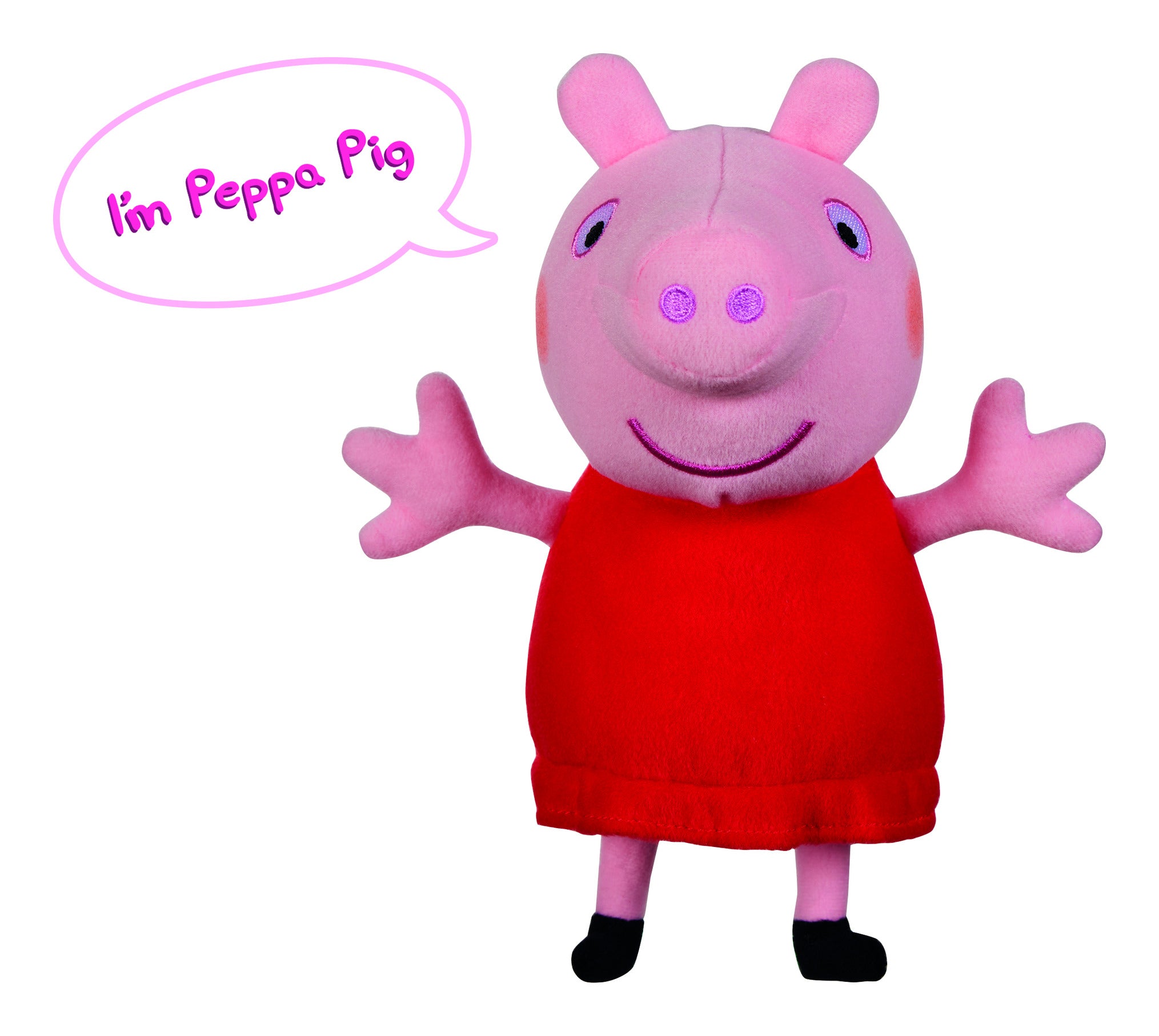 Peppa Pig Talking Red Dress Peppa Soft Toy 20cm