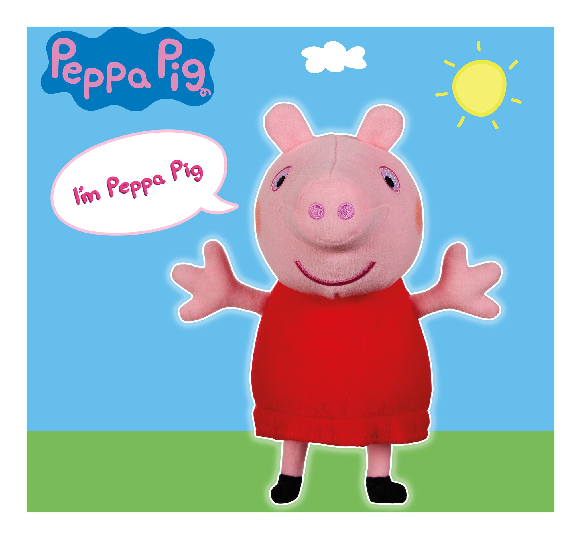 Peppa Pig Talking Red Dress Peppa Soft Toy 20cm