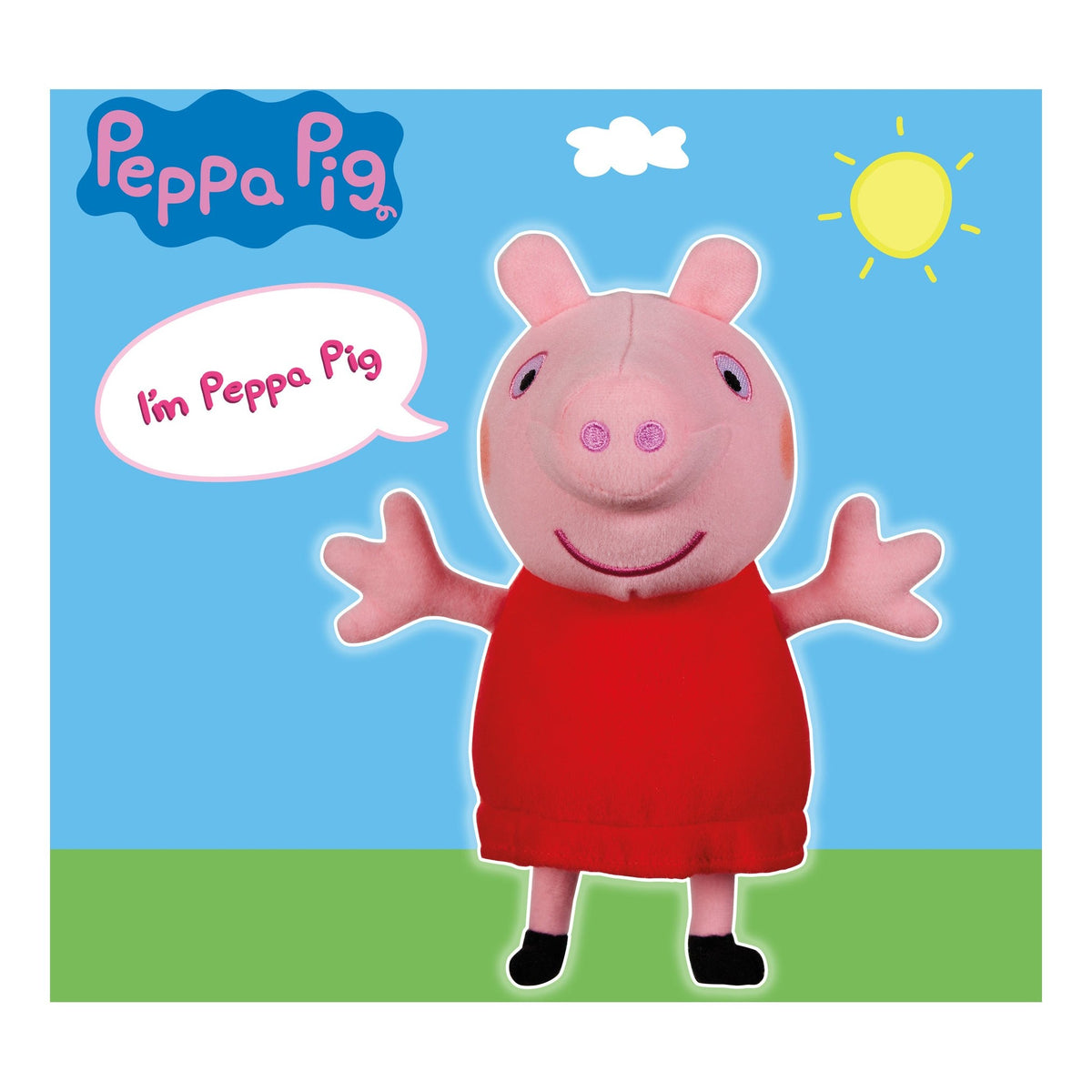 Peppa Pig Talking Red Dress Peppa Soft Toy 20cm