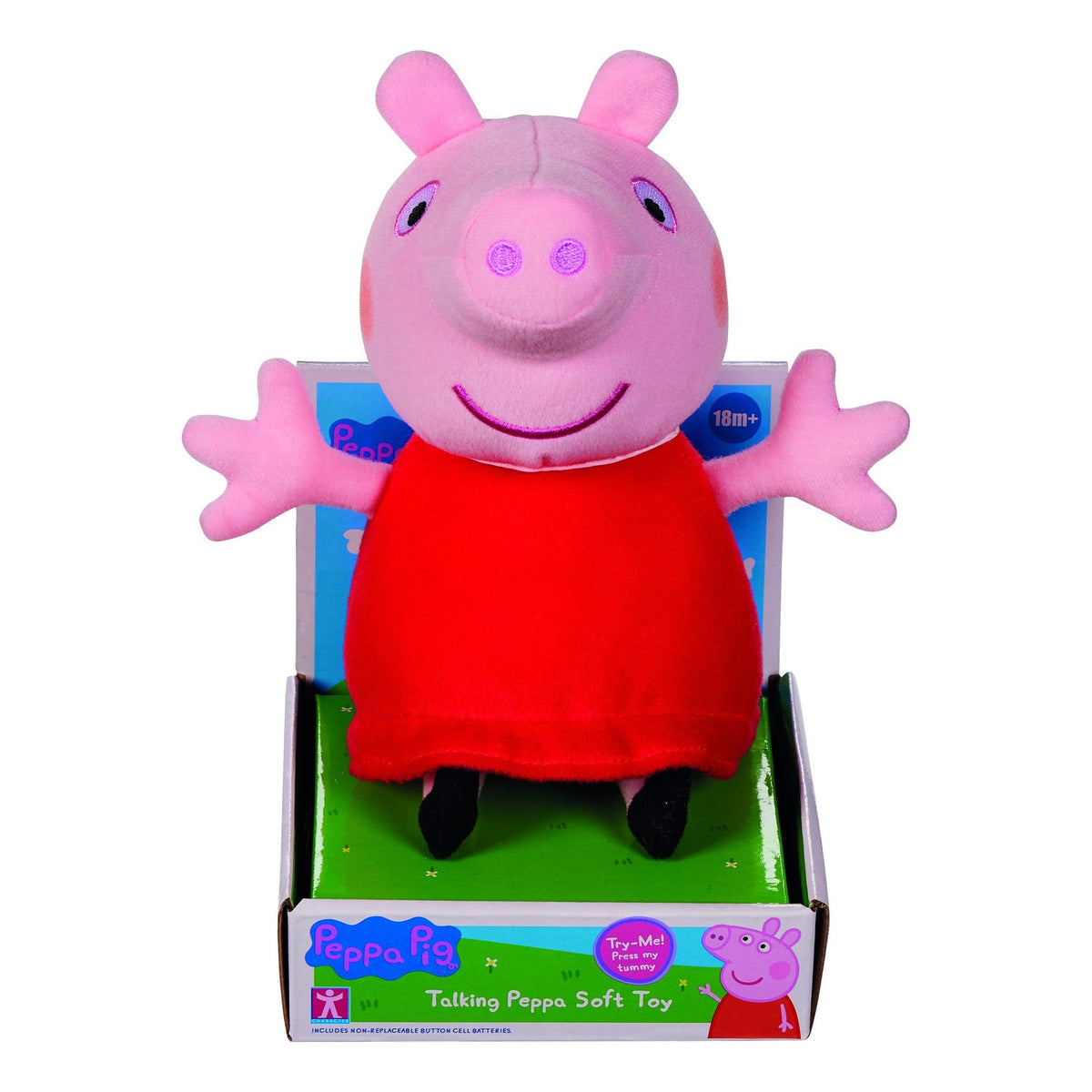 Peppa Pig Talking Red Dress Peppa Soft Toy 20cm