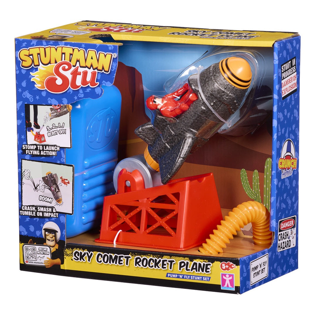 Stuntman Stu Sky Comet Rocket Plane Stomp & Launch Toy