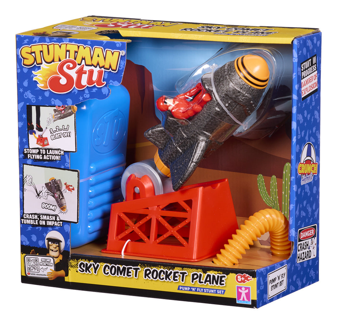 Stuntman Stu Sky Comet Rocket Plane Stomp & Launch Toy
