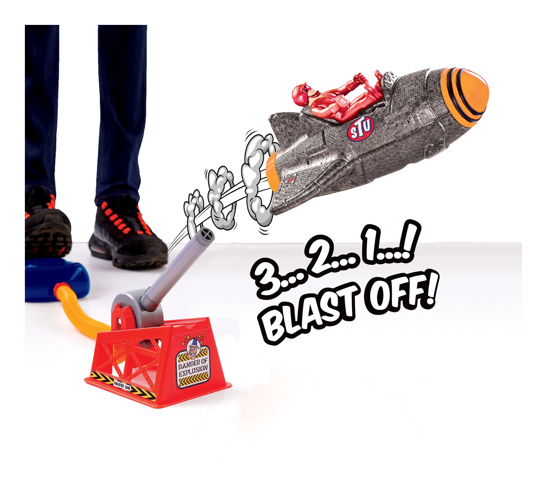 Stuntman Stu Sky Comet Rocket Plane Stomp & Launch Toy