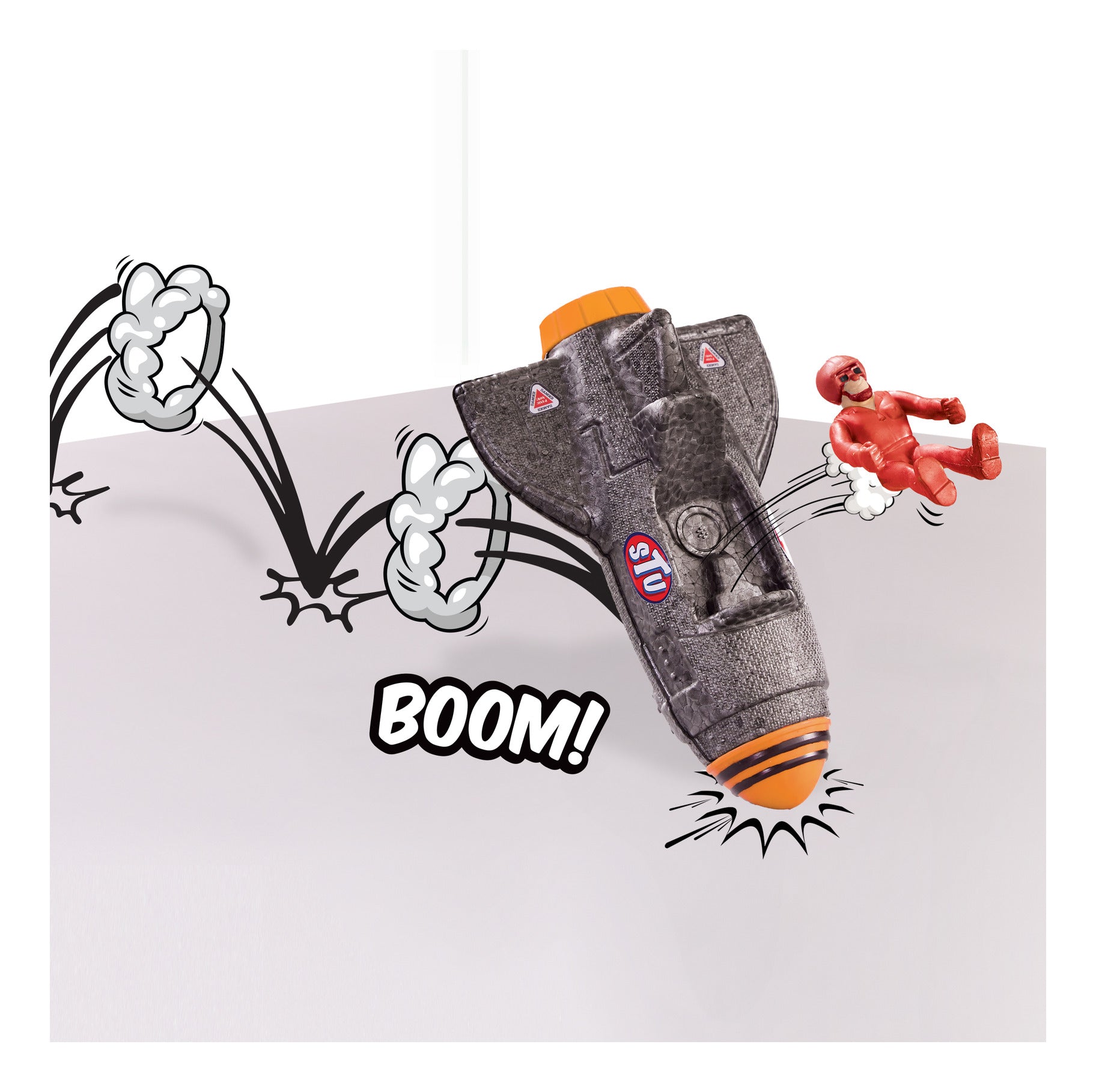 Stuntman Stu Sky Comet Rocket Plane Stomp & Launch Toy
