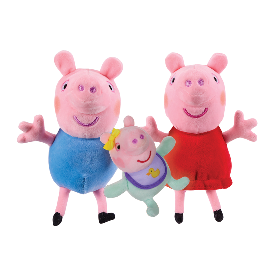 Peppa Pig Peppa, George & Baby Evie 3-Pack Plush Toys