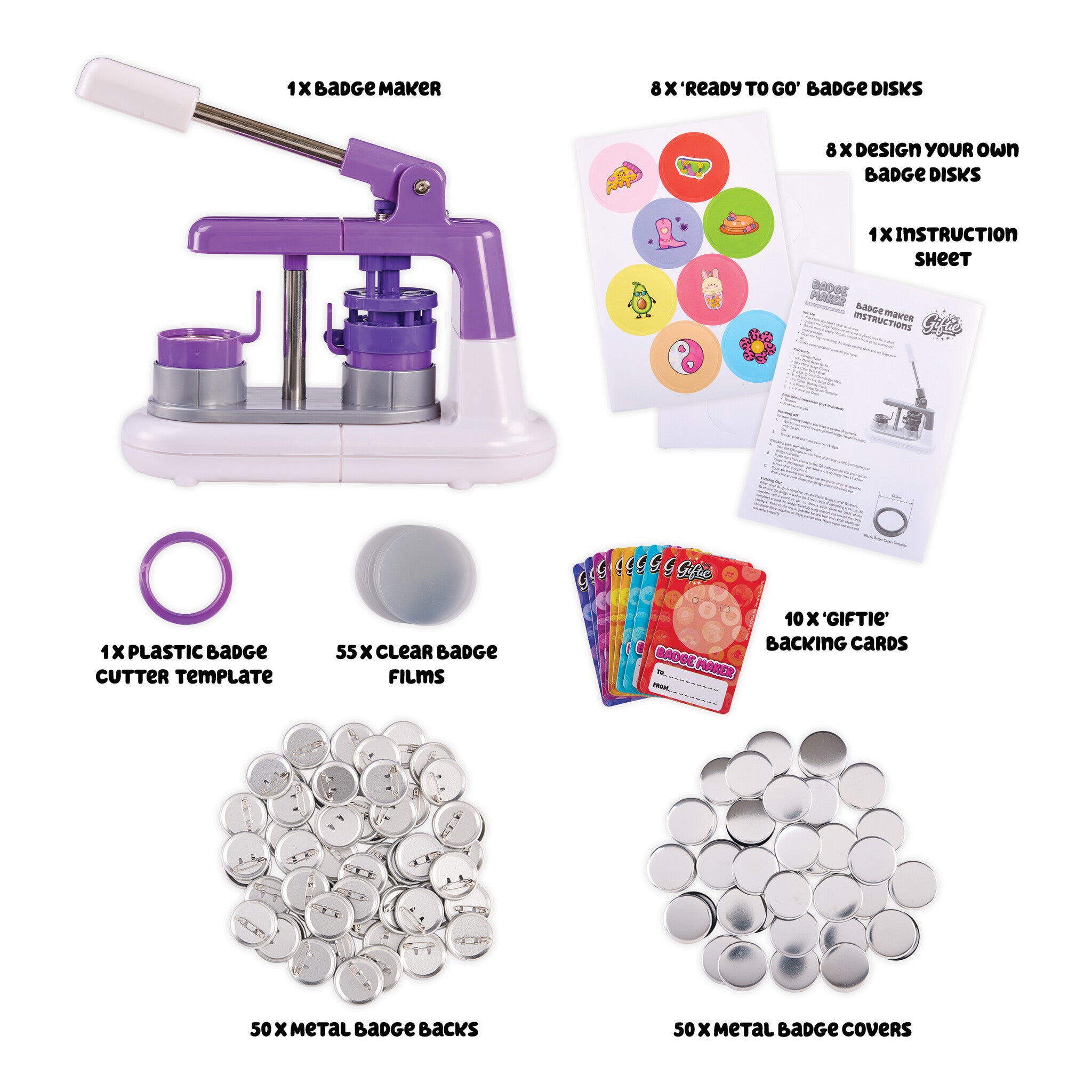 Giftie Badge Maker – Create 50 Personalised Badges