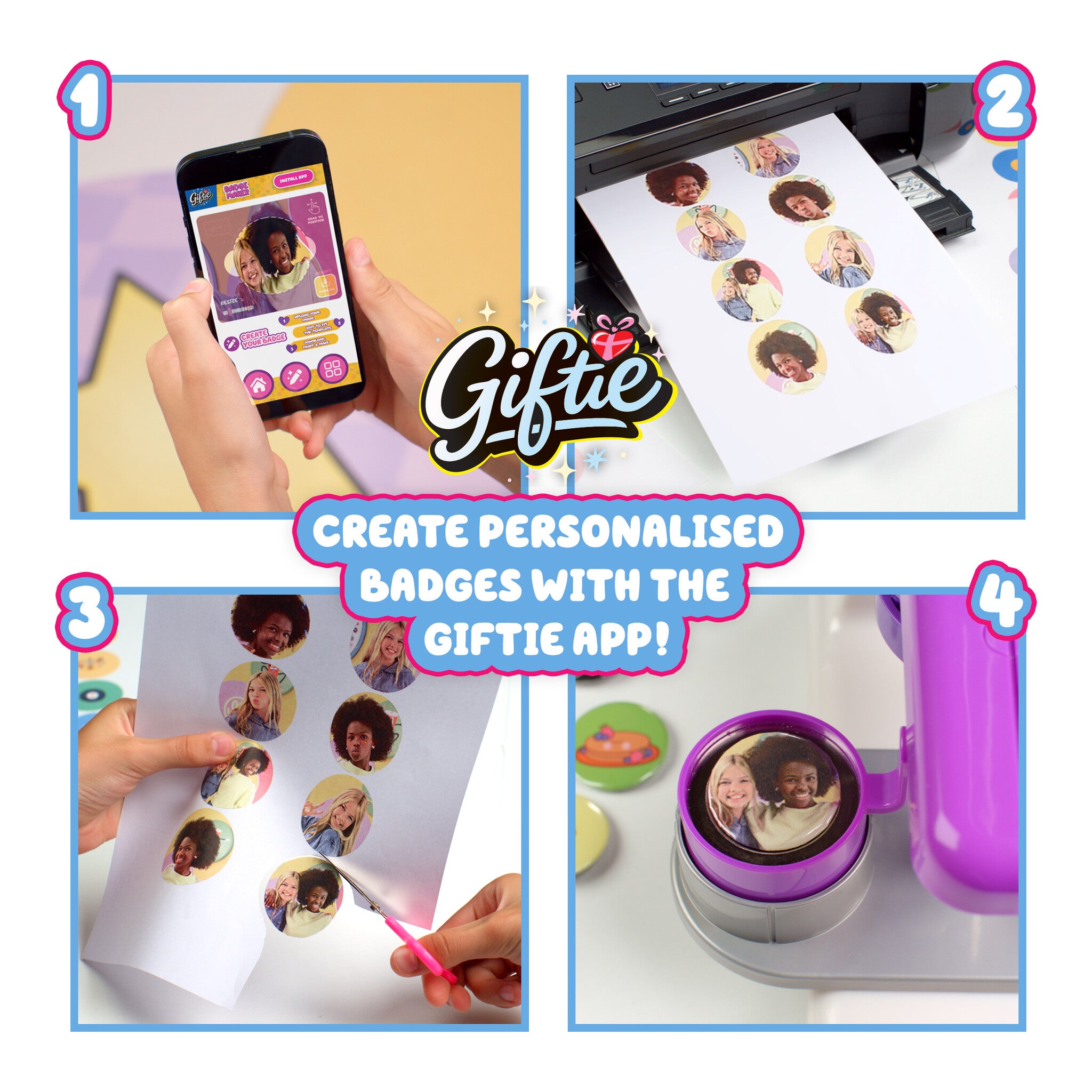 Giftie Badge Maker – Create 50 Personalised Badges