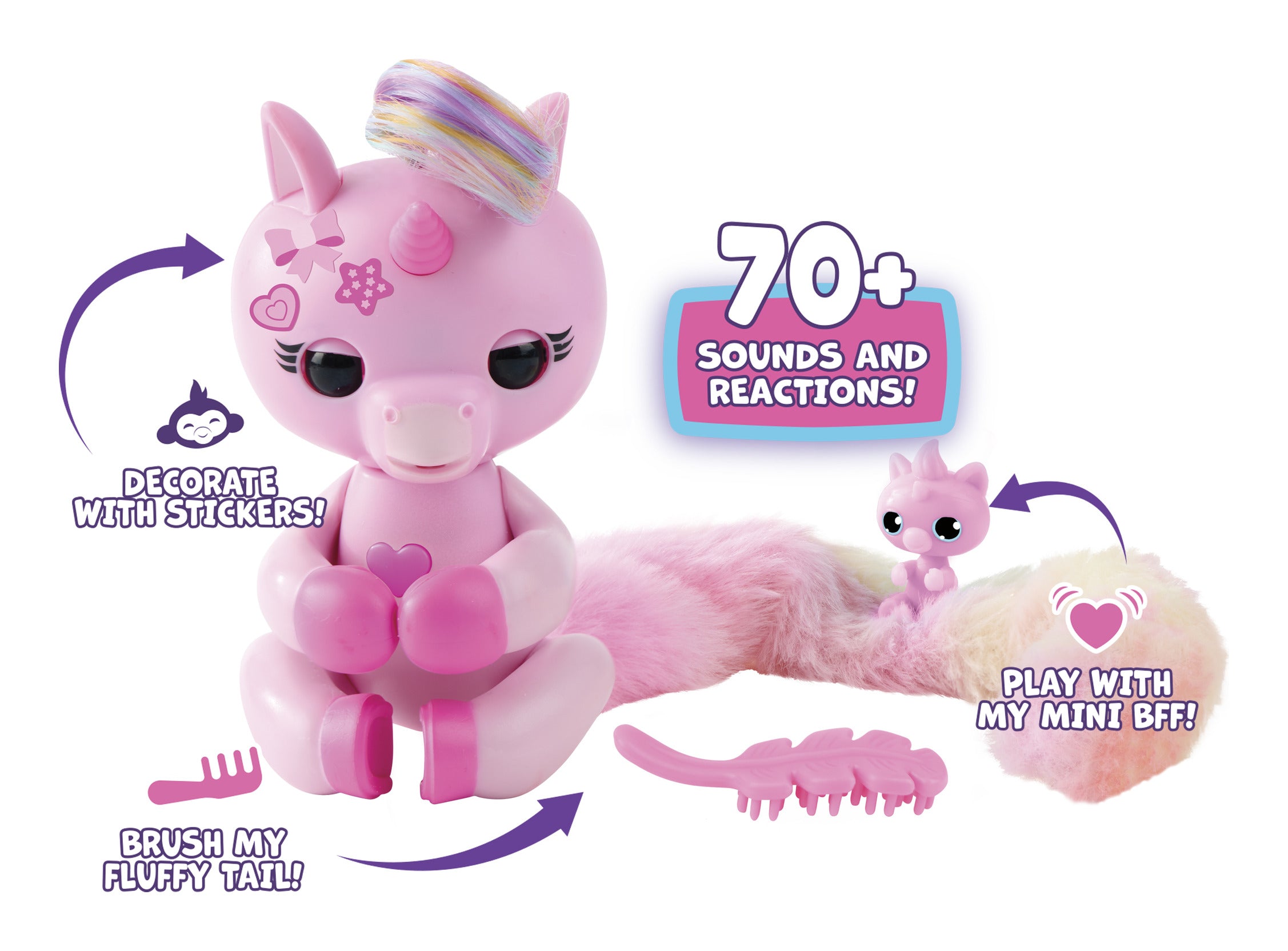 Fingerlings Snuggle Tails Interactive Unicorn Evie
