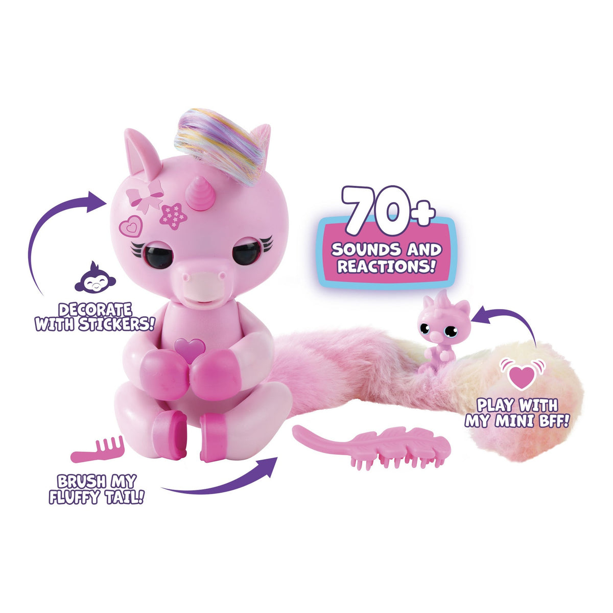 Fingerlings Snuggle Tails Interactive Unicorn Evie