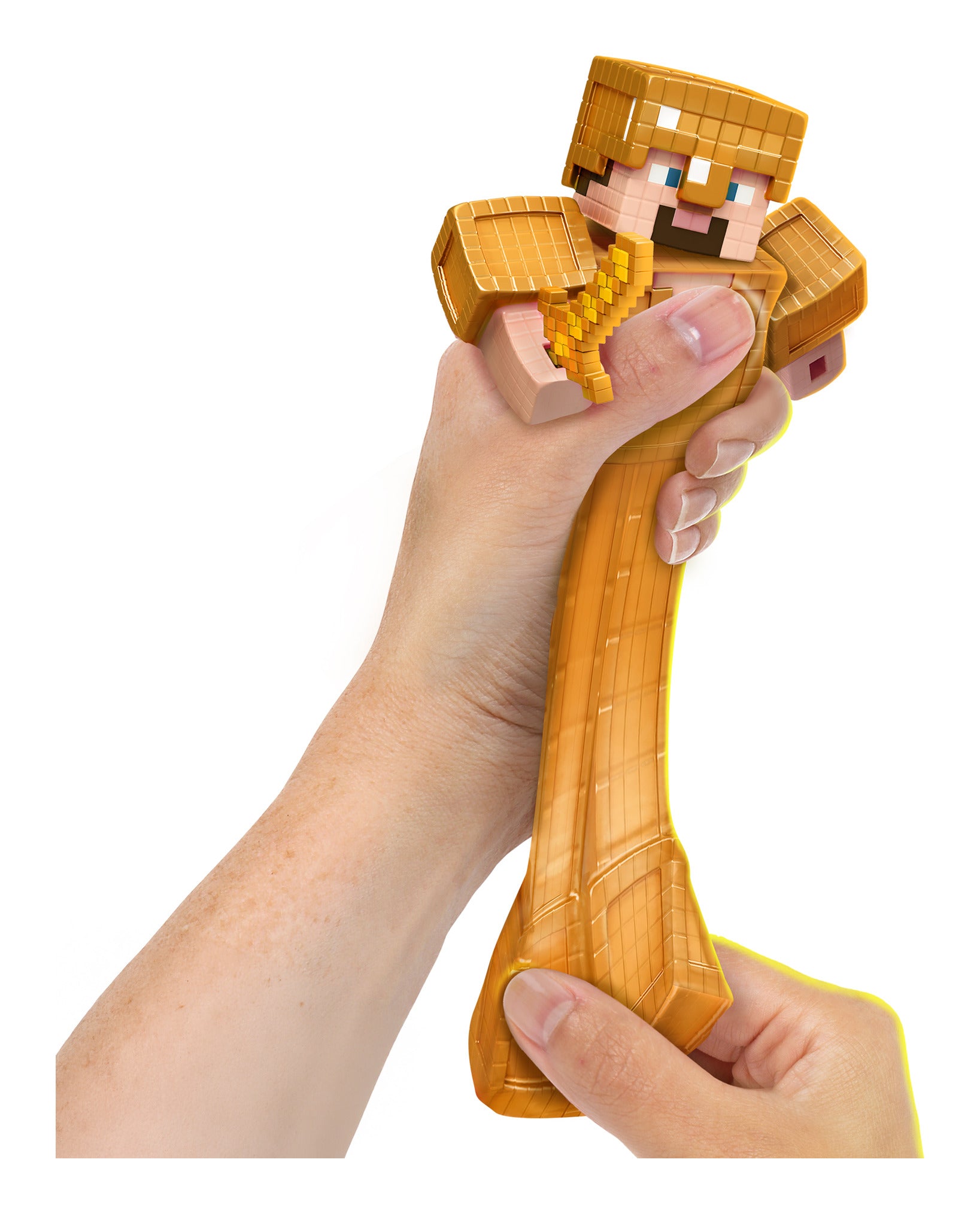 Heroes of Goo Jit Zu Minecraft Gold Armour Steve Stretchy Figure