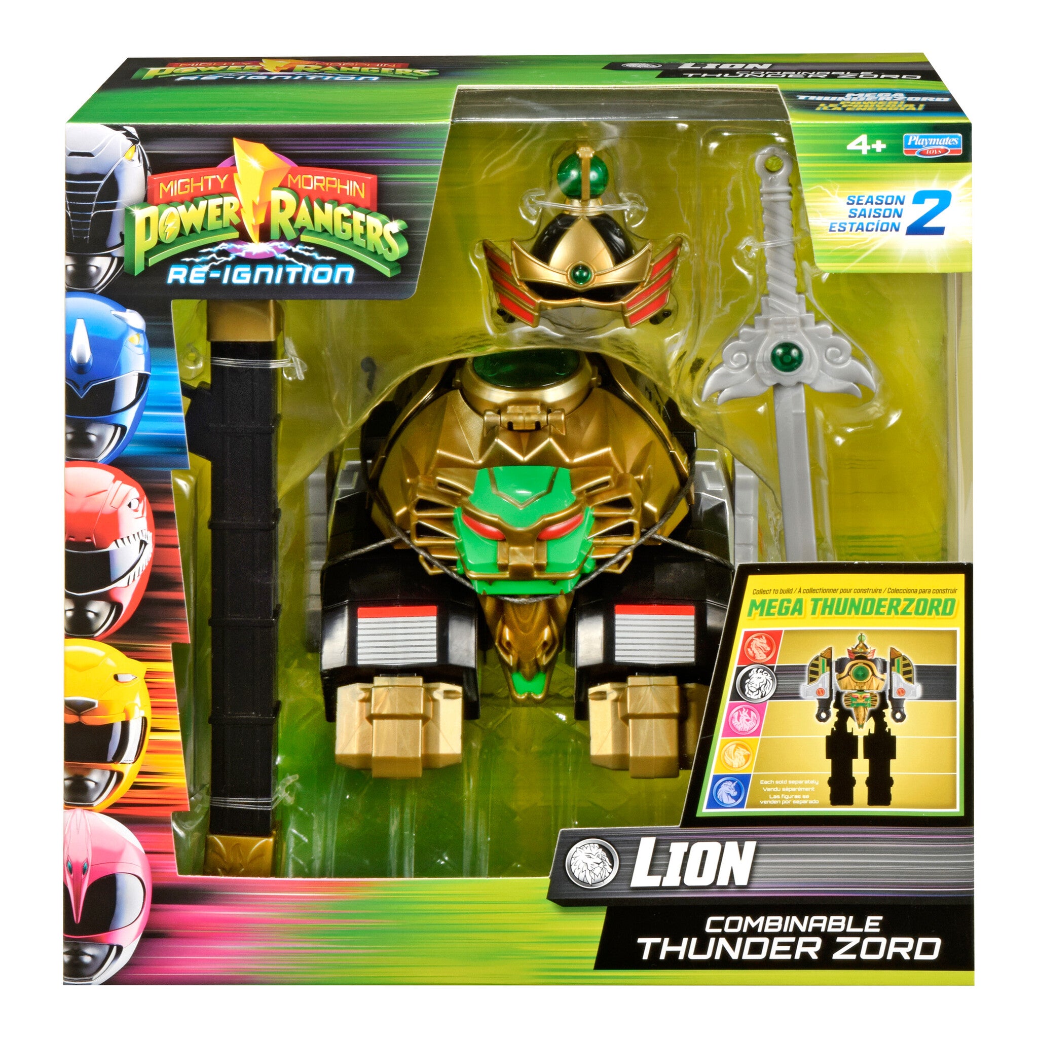 Power Rangers Mighty Morphin Thunderzord Lion Action Figure with Thunder Saber