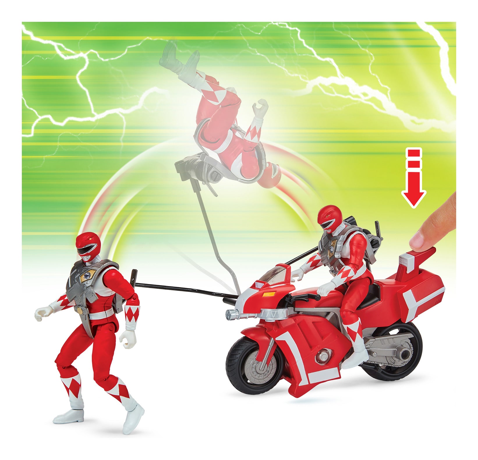 Mighty Morphin Power Rangers Battle Bike with Red Ranger
