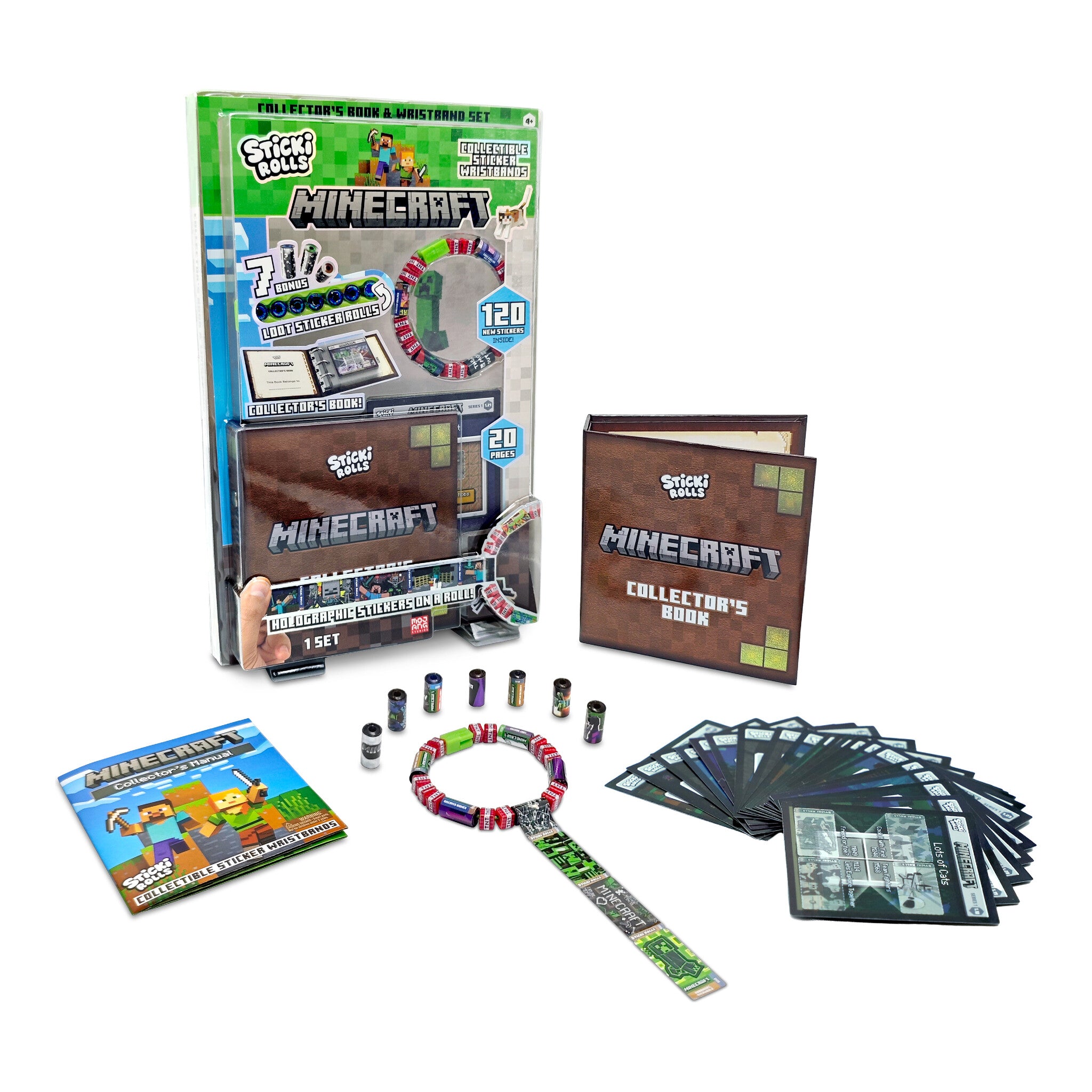 Sticki Rolls Minecraft Collectors Book with Wristband and 120 Stickers