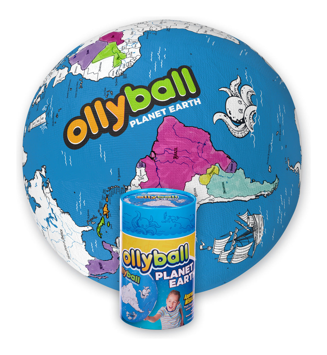 Ollyball Planet Earth 22-Inch Mega STEAM Inflatable Globe