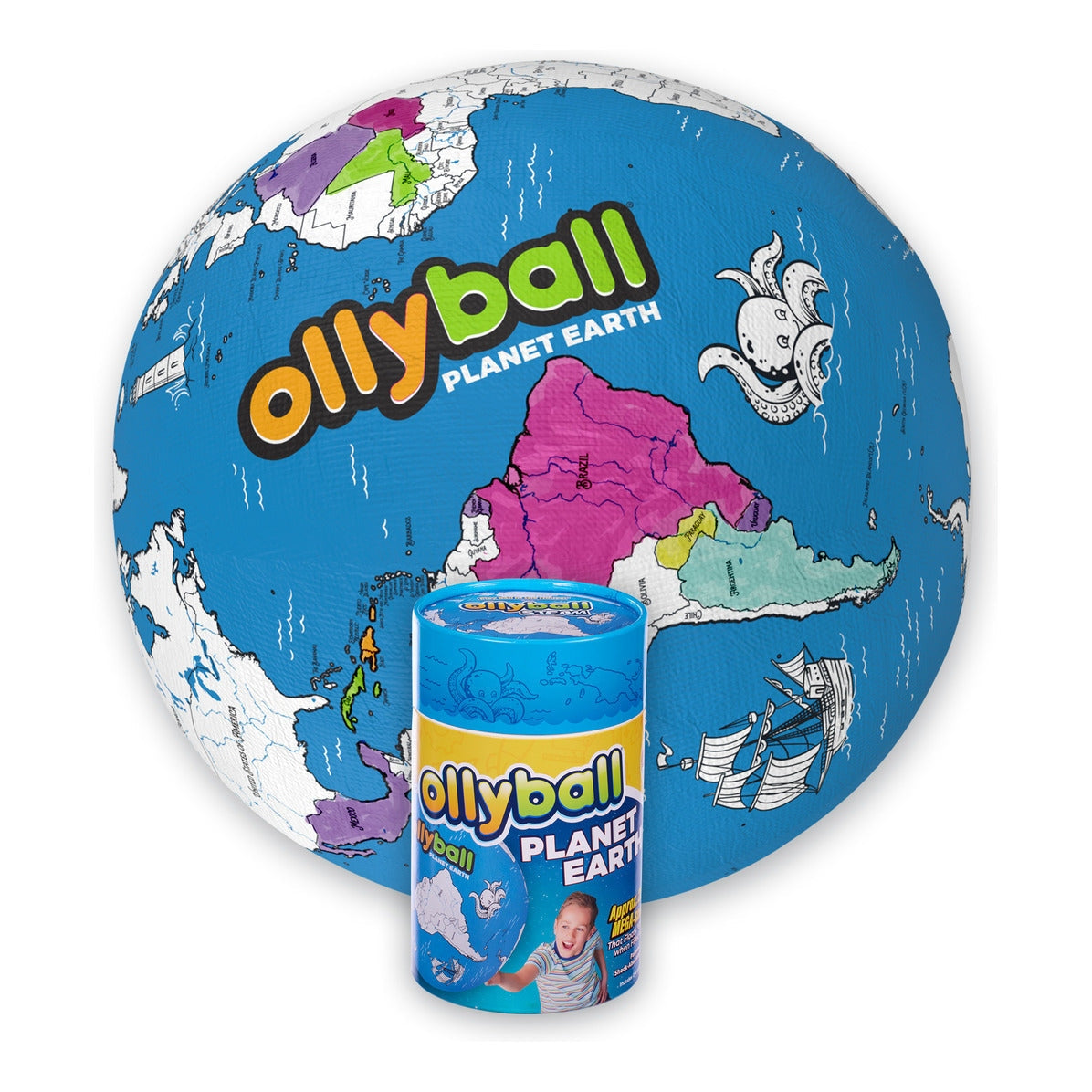 Ollyball Planet Earth 22-Inch Mega STEAM Inflatable Globe