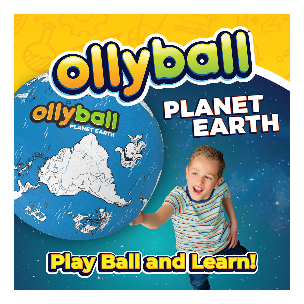 Ollyball Planet Earth 22-Inch Mega STEAM Inflatable Globe