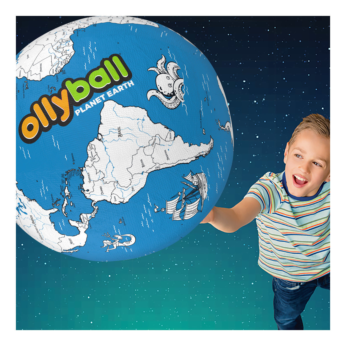 Ollyball Planet Earth 22-Inch Mega STEAM Inflatable Globe