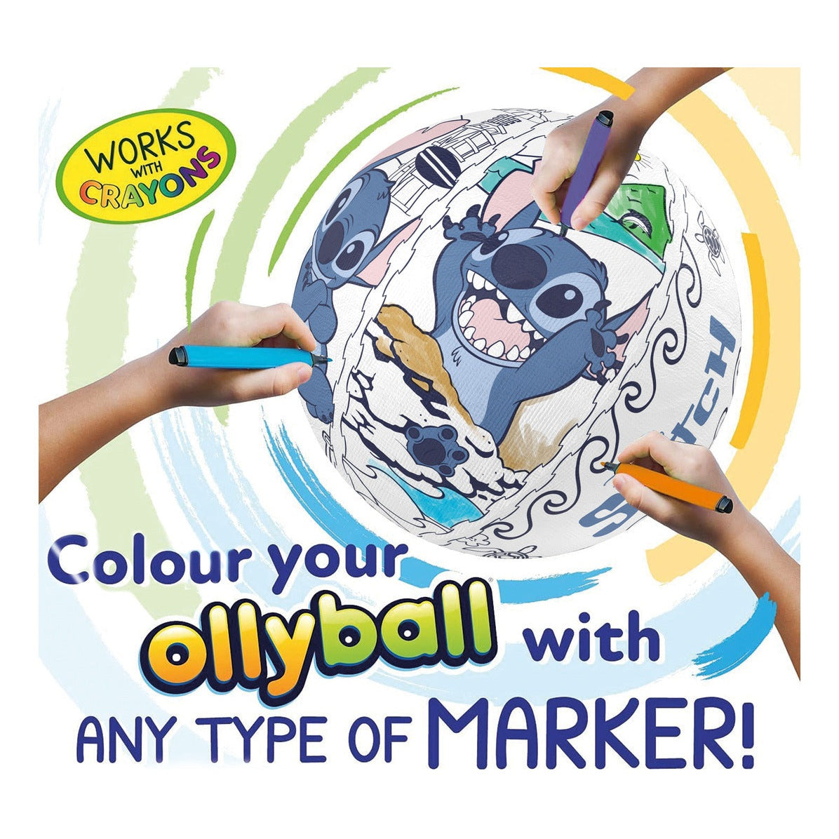 Ollyball Disney Stitch Colour-In Indoor Play Ball