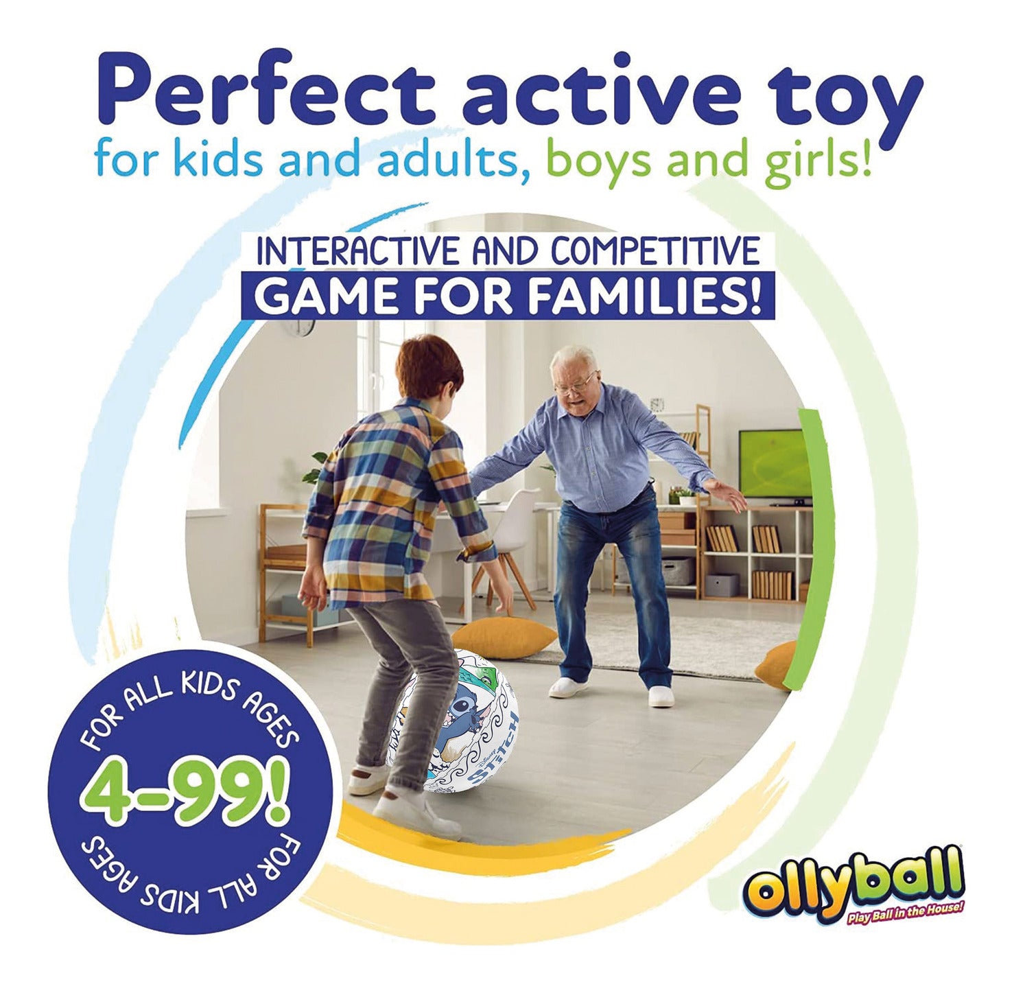 Ollyball Disney Stitch Colour-In Indoor Play Ball