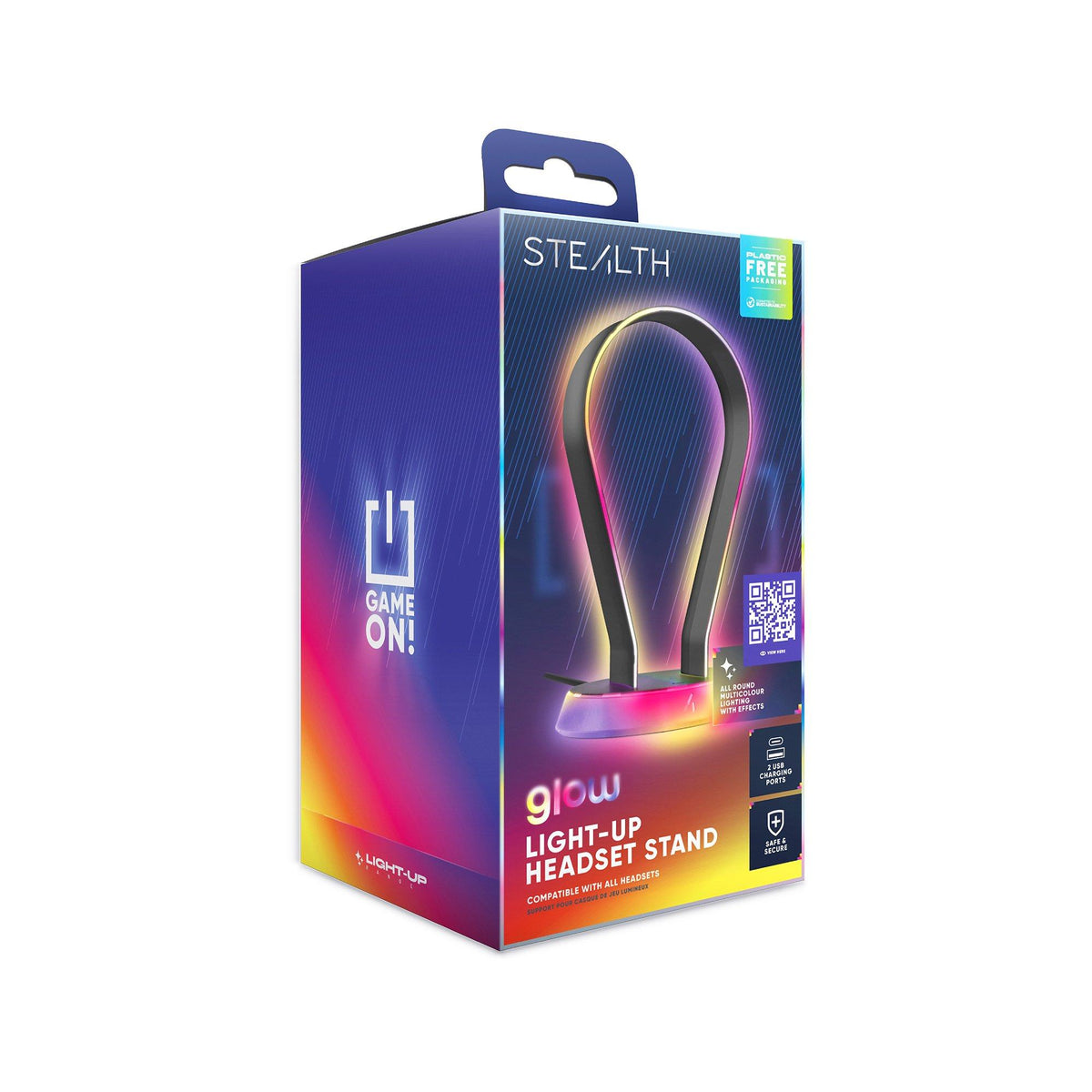 Stealth Glow Light-Up Gaming Headset Stand - Black