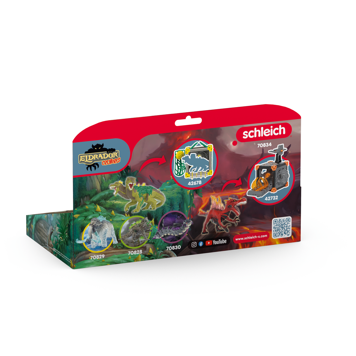 Schleich Eldrador Creatures Fire Saurian vs Jungle Lizard Figure Set