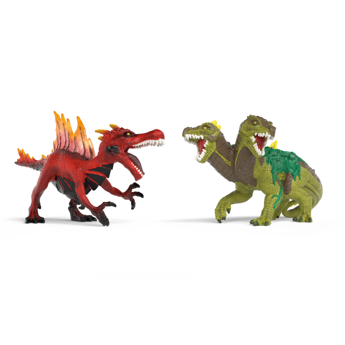 Schleich ELDRADOR CREATURES Fire Saurian vs Jungle Lizard Figure Set