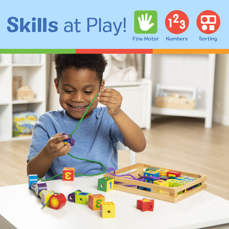 Melissa & Doug Wooden Lacing Beads in a Box