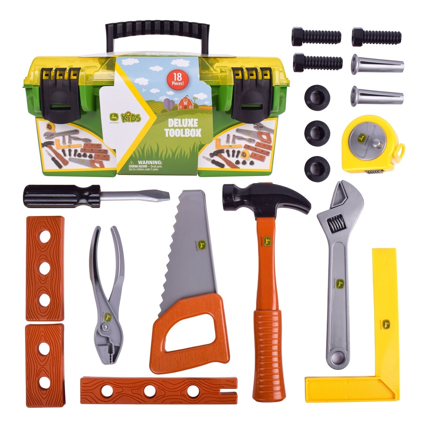 John Deere Deluxe Tool Box 18-Piece Pretend Play Set