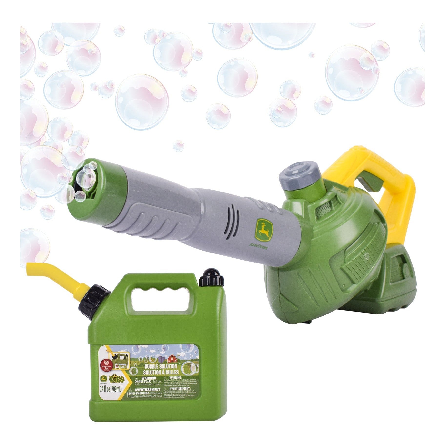 John Deere Bubble Leaf Blower with Bubble Refill Gas Can