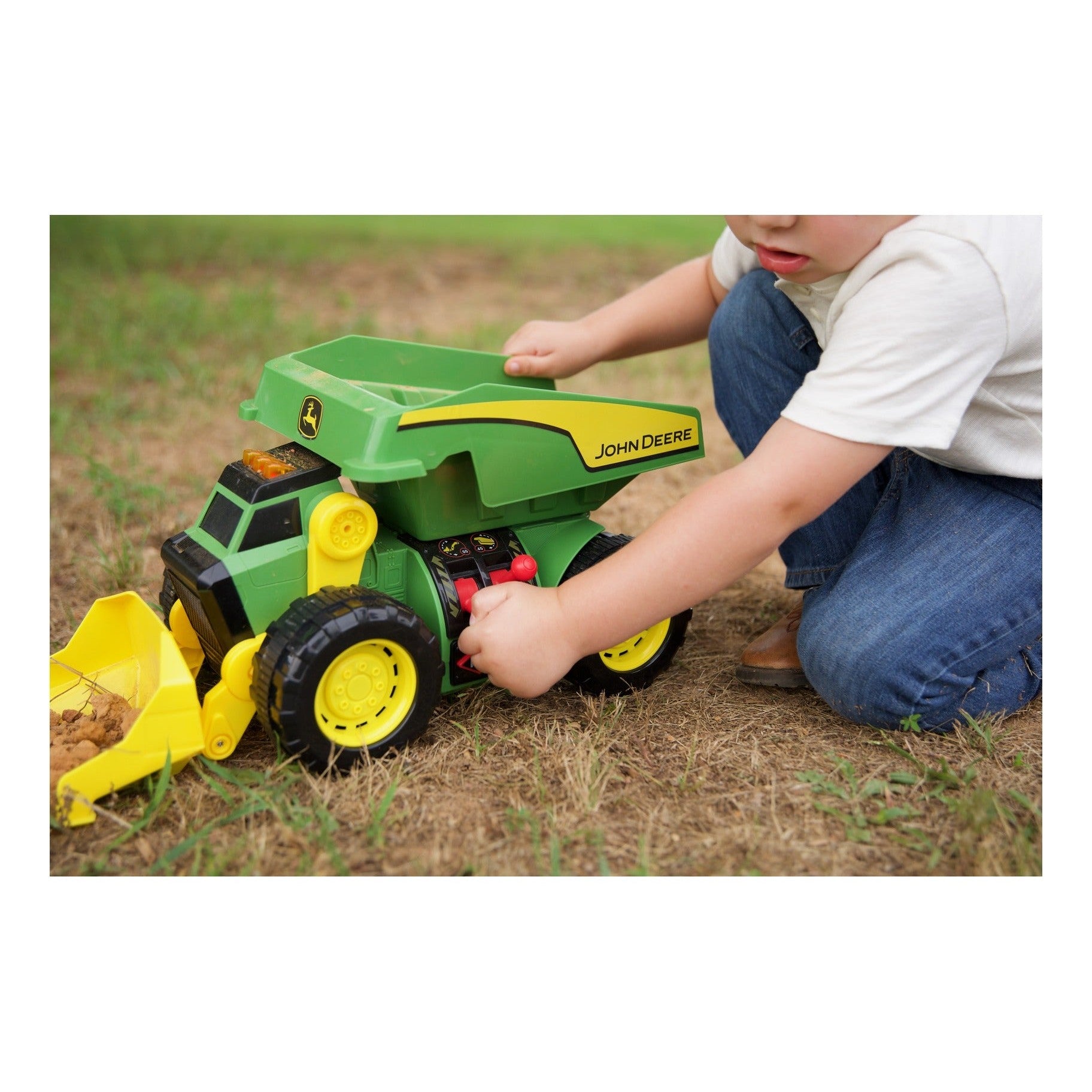 John Deere 2-in-1 Motorised Dig Rig with Lights and Sounds
