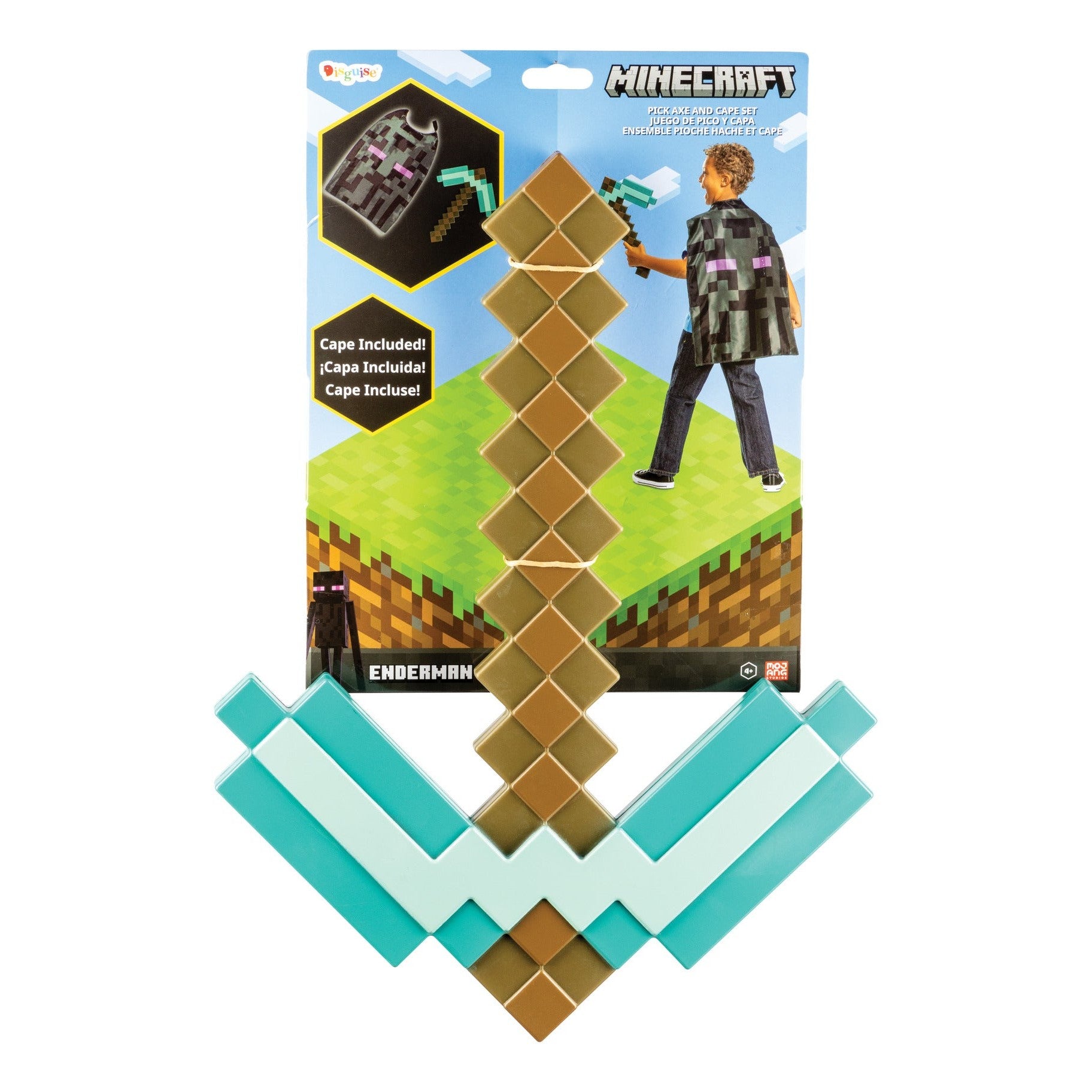 Disguise Minecraft Pickaxe and Enderman Cape Costume Set